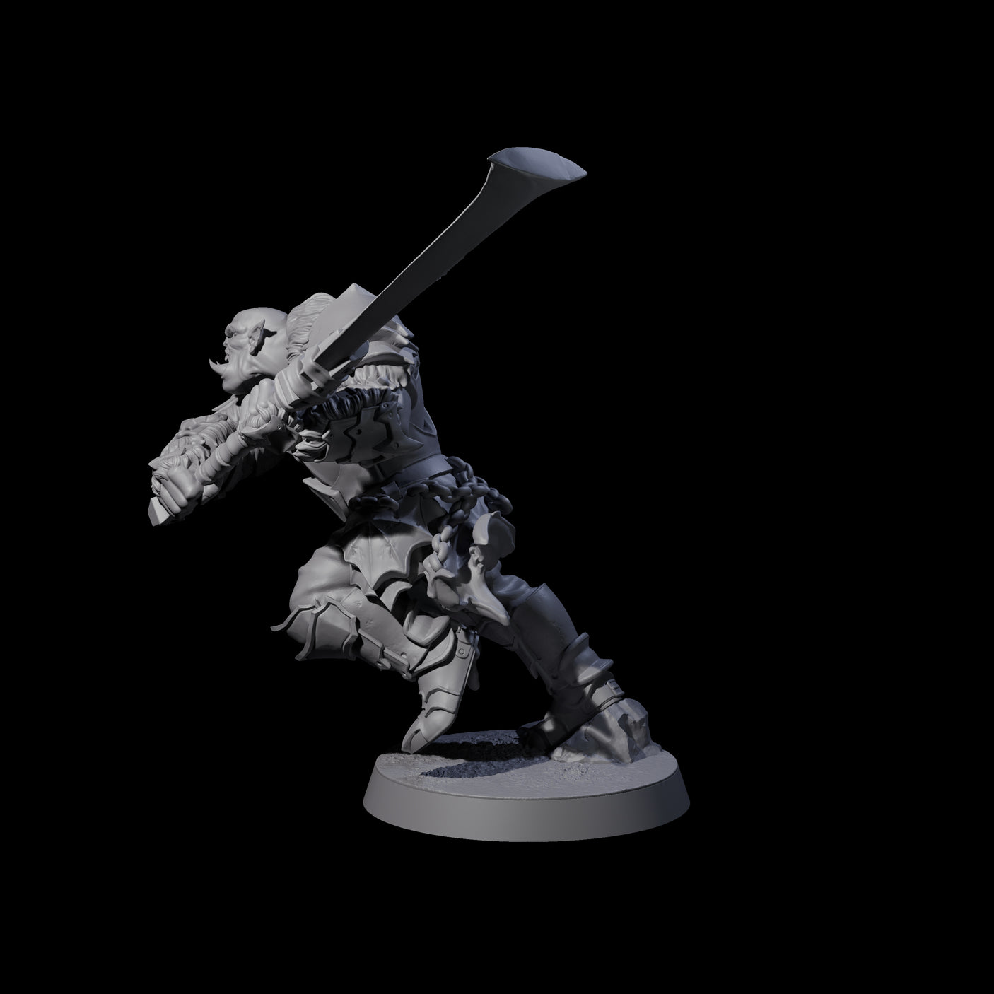 Raiding Orc Warrior D Miniature for Dungeons and Dragons, Pathfinder or other TTRPGs