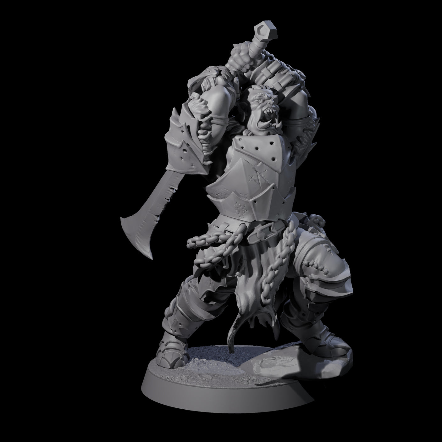 Raiding Orc Warrior E Miniature for Dungeons and Dragons, Pathfinder or other TTRPGs