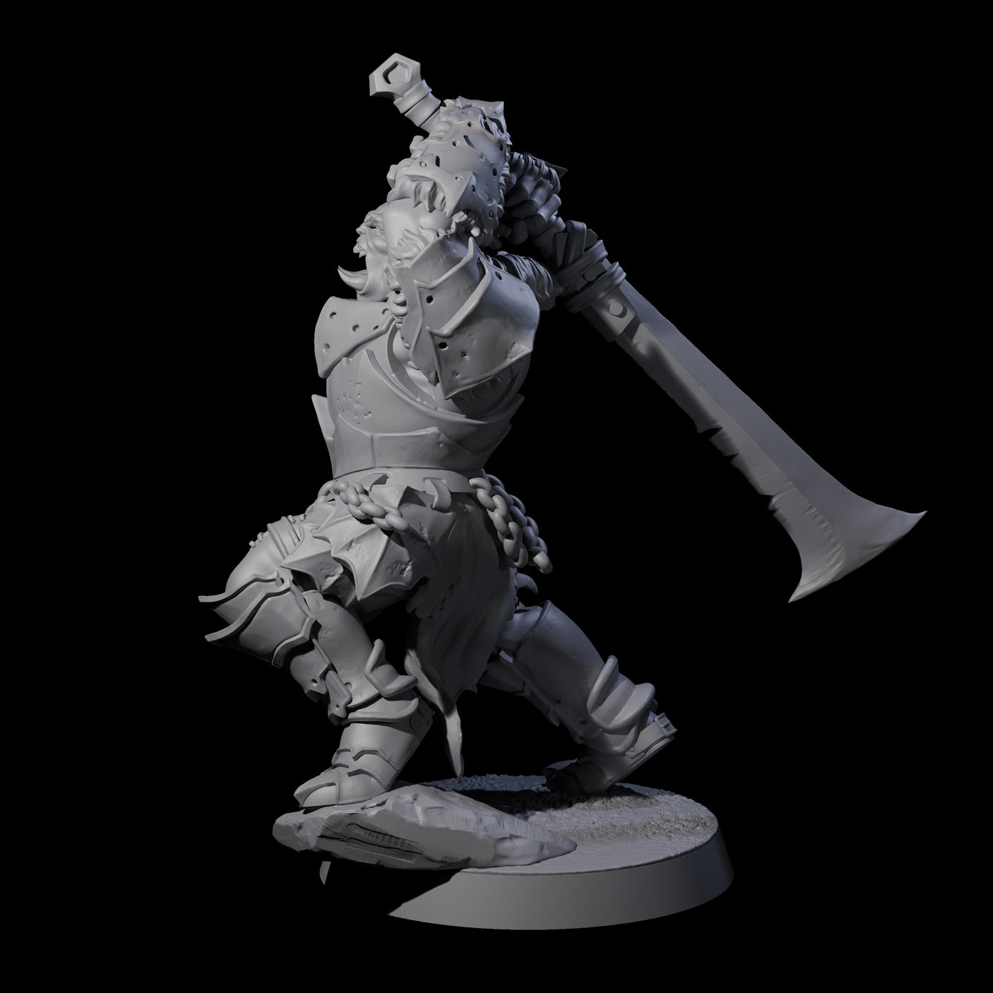 Raiding Orc Warrior E Miniature for Dungeons and Dragons, Pathfinder or other TTRPGs