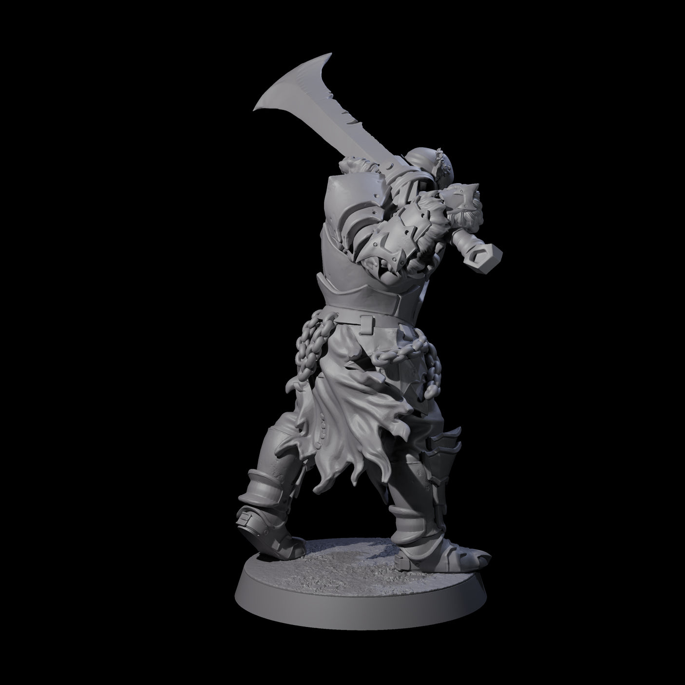 Raiding Orc Warrior F Miniature for Dungeons and Dragons, Pathfinder or other TTRPGs