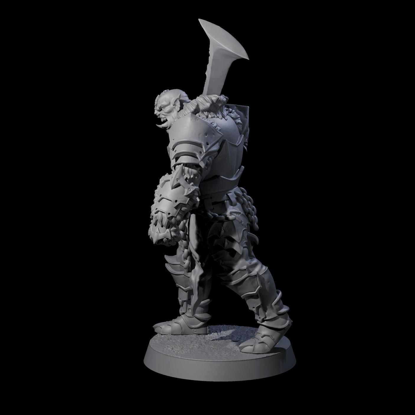 Raiding Orc Warrior F Miniature for Dungeons and Dragons, Pathfinder or other TTRPGs
