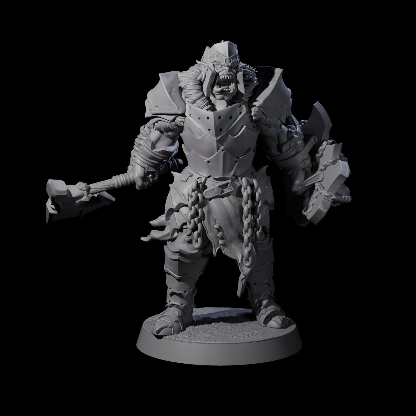 Raiding Orc Warriors Miniature for Dungeons and Dragons, Pathfinder or other TTRPGs
