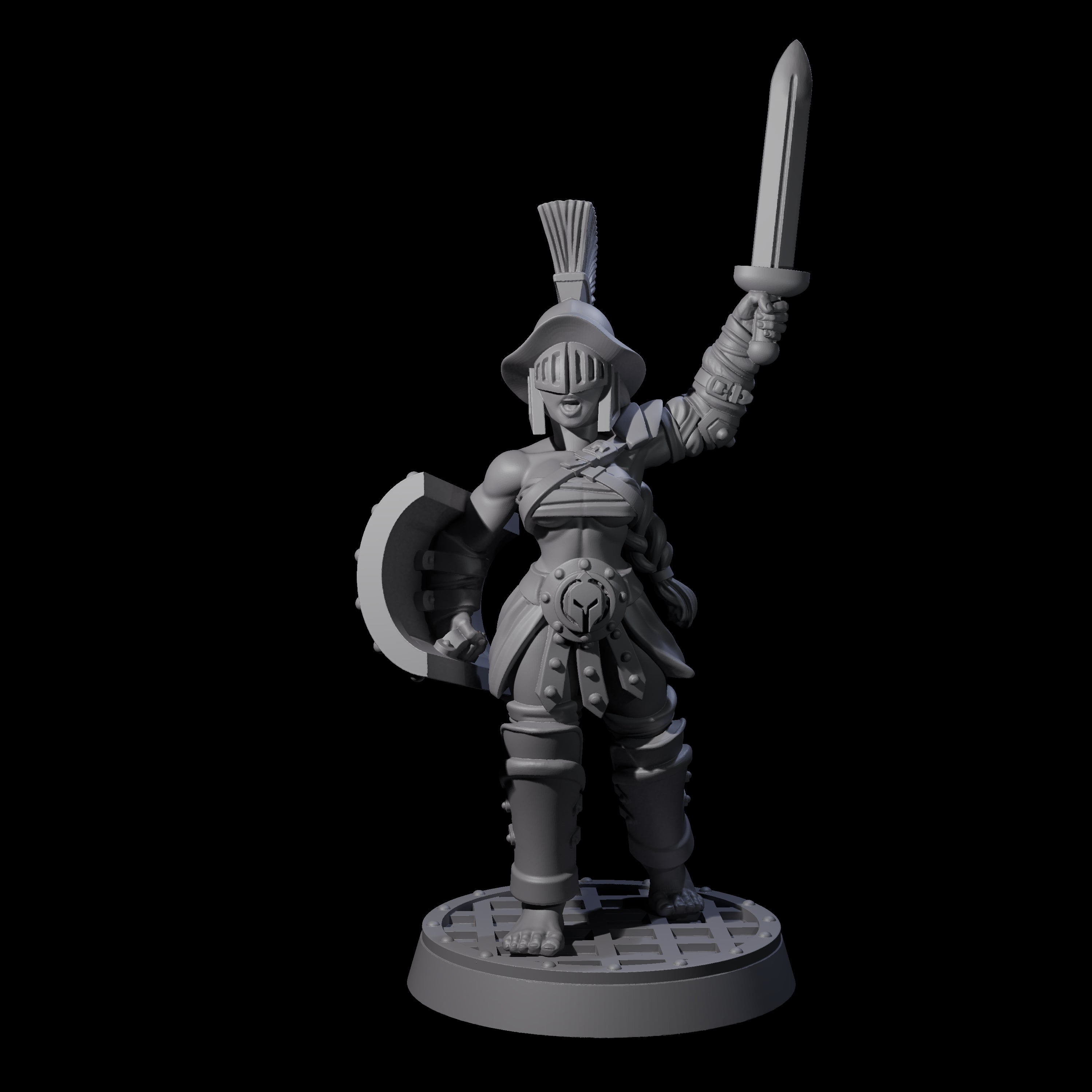 Rallying Gladiator Miniature for Dungeons and Dragons, Pathfinder or other TTRPGs