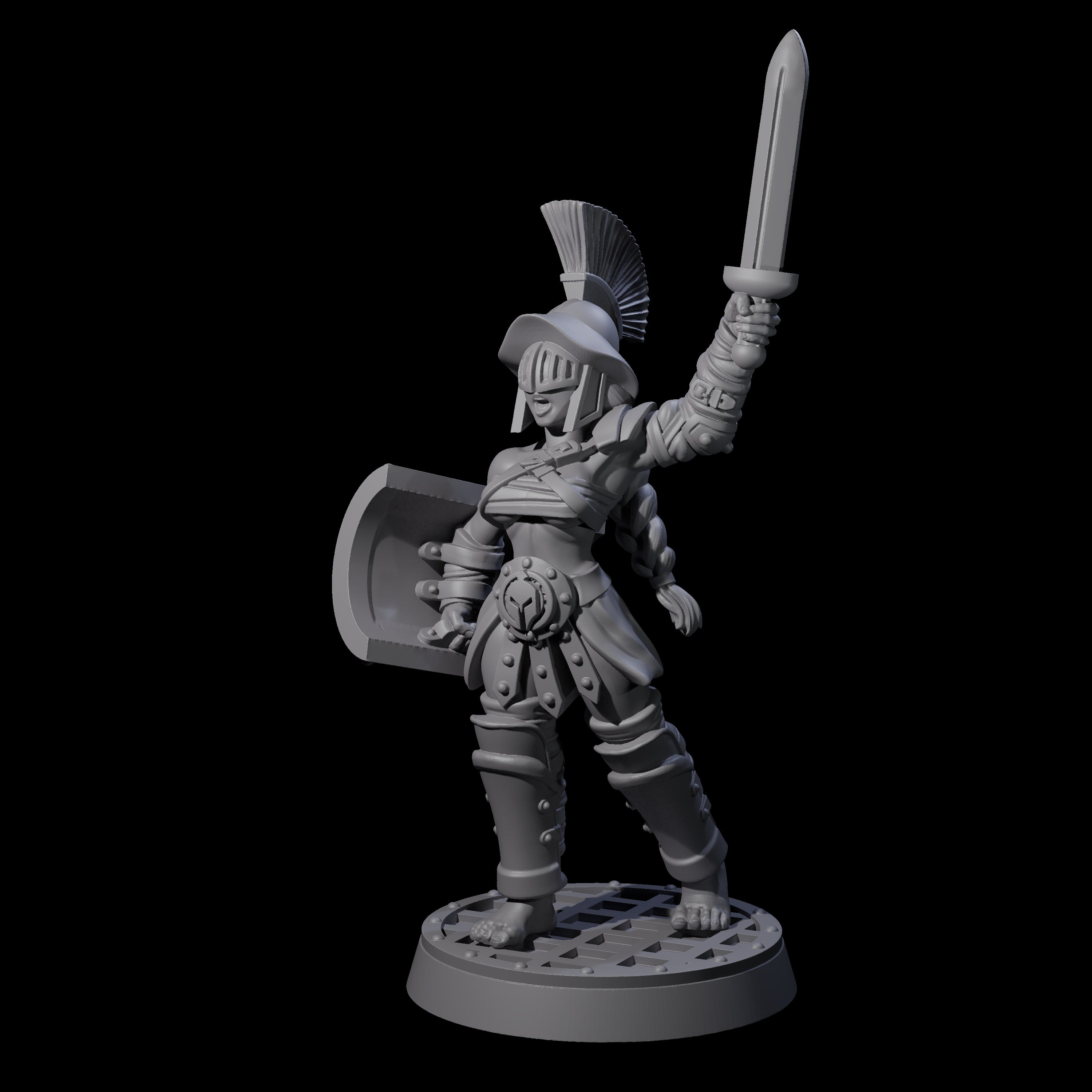 Rallying Gladiator Miniature for Dungeons and Dragons, Pathfinder or other TTRPGs