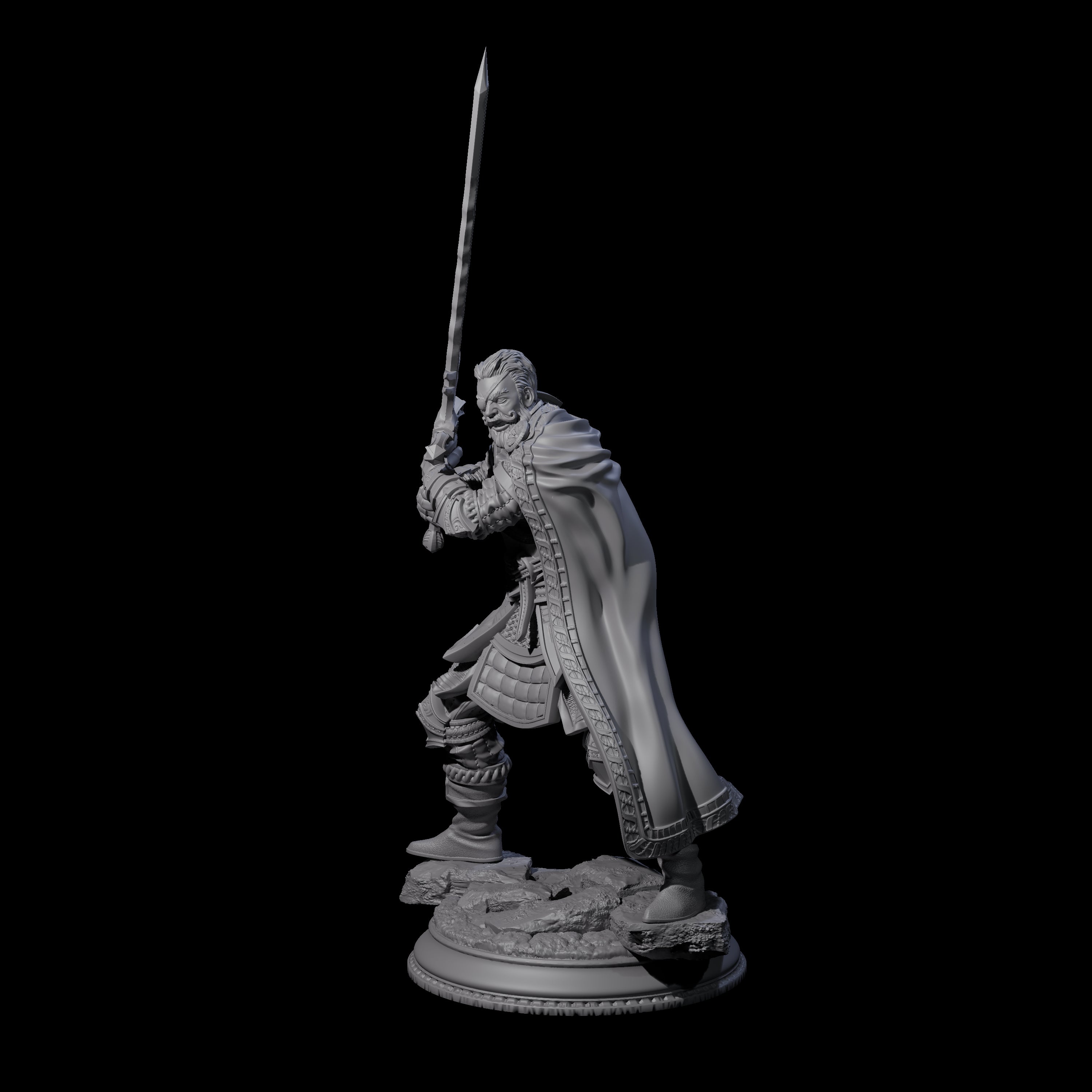 Rallying Military Commander Miniature for Dungeons and Dragons, Pathfinder or other TTRPGs