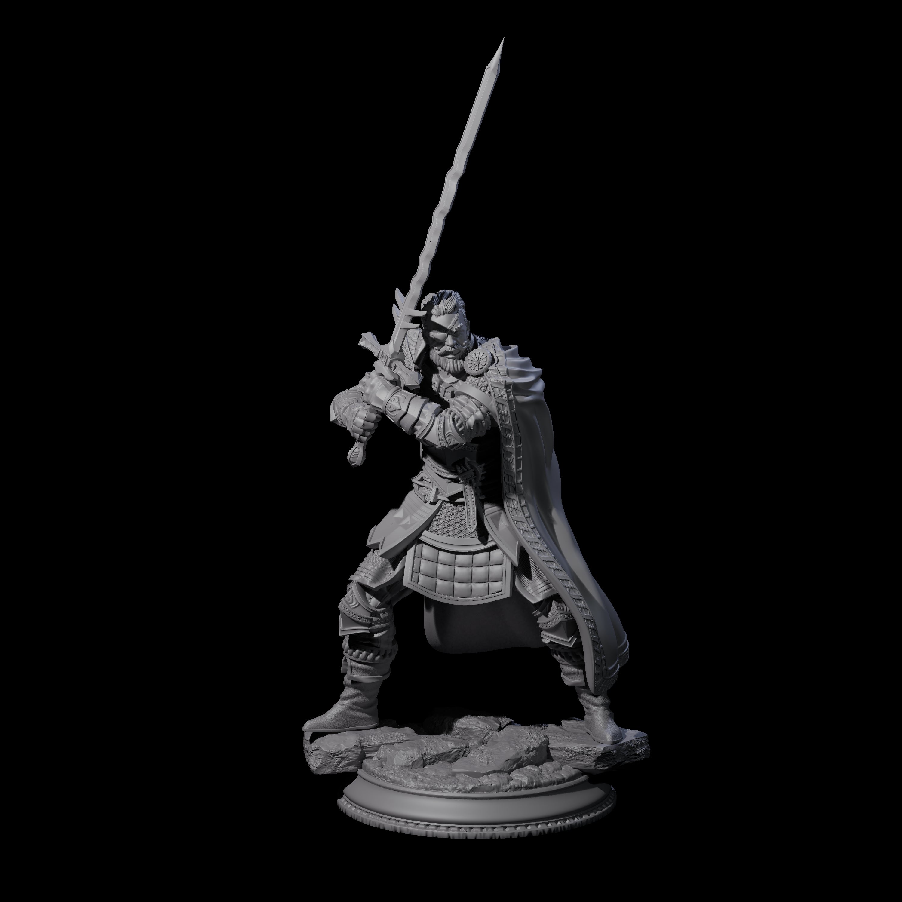 Rallying Military Commander Miniature for Dungeons and Dragons, Pathfinder or other TTRPGs