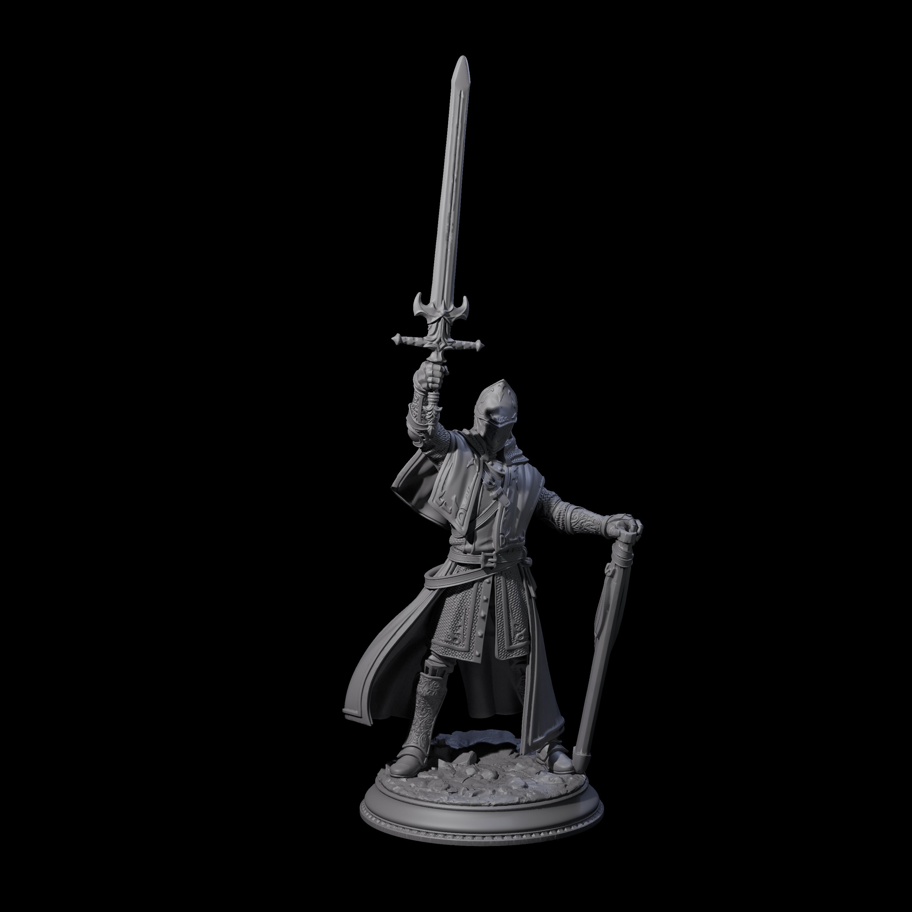 Rallying Warrior Priest Miniature for Dungeons and Dragons, Pathfinder or other TTRPGs