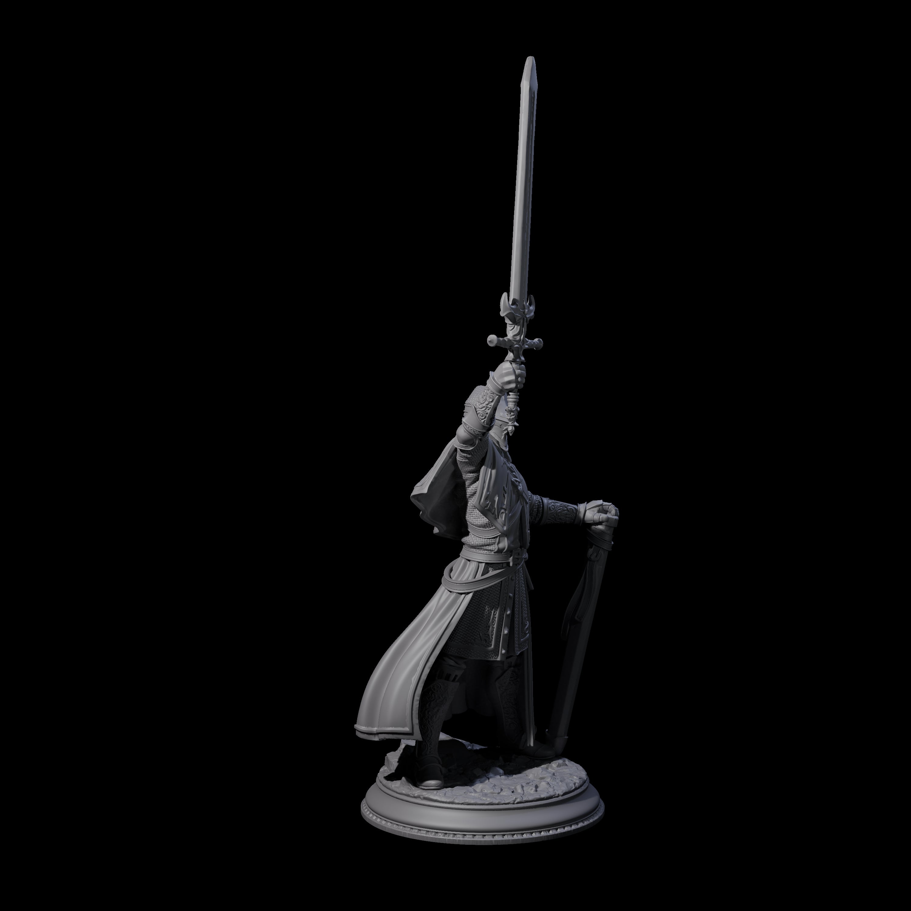 Rallying Warrior Priest Miniature for Dungeons and Dragons, Pathfinder or other TTRPGs