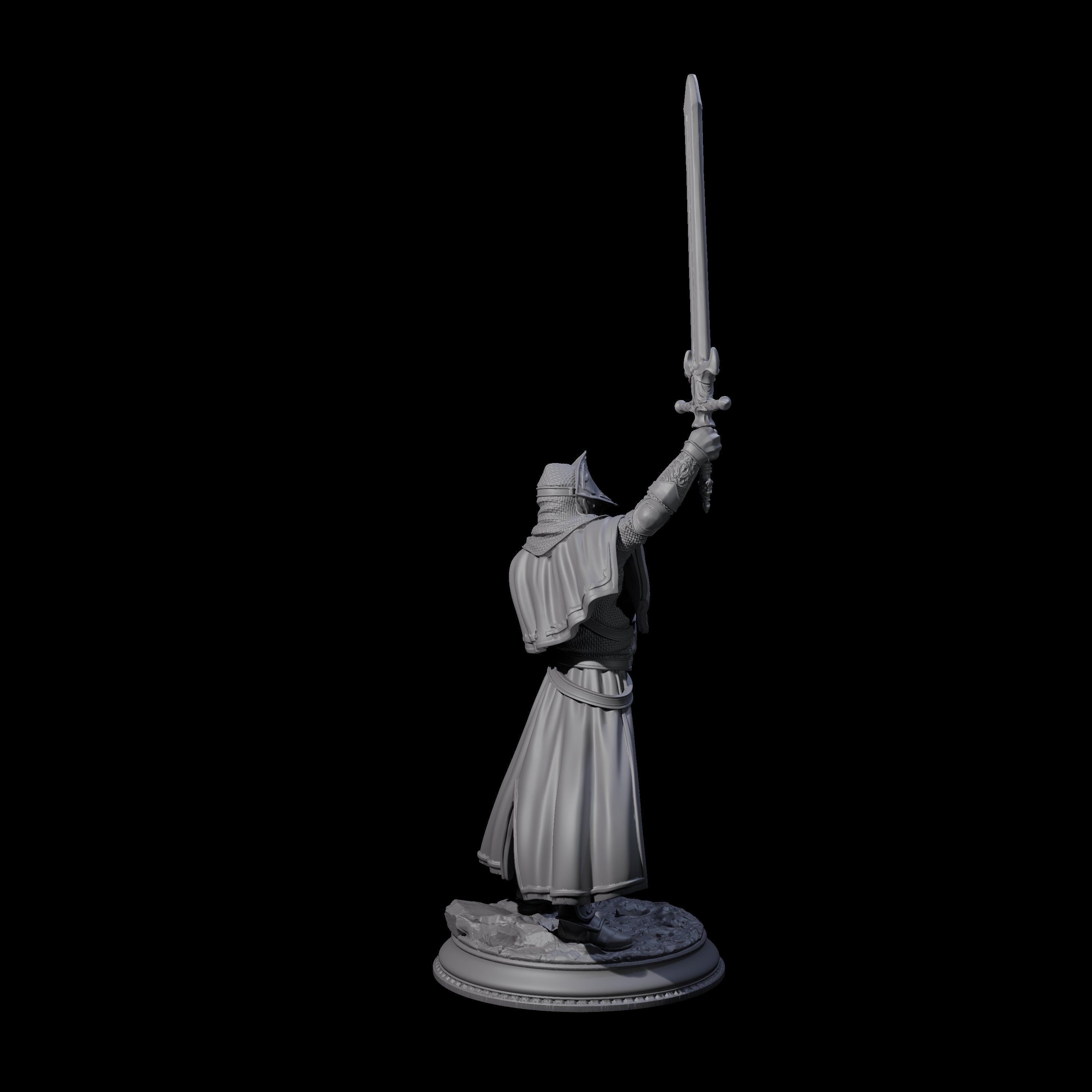 Rallying Warrior Priest Miniature for Dungeons and Dragons, Pathfinder or other TTRPGs