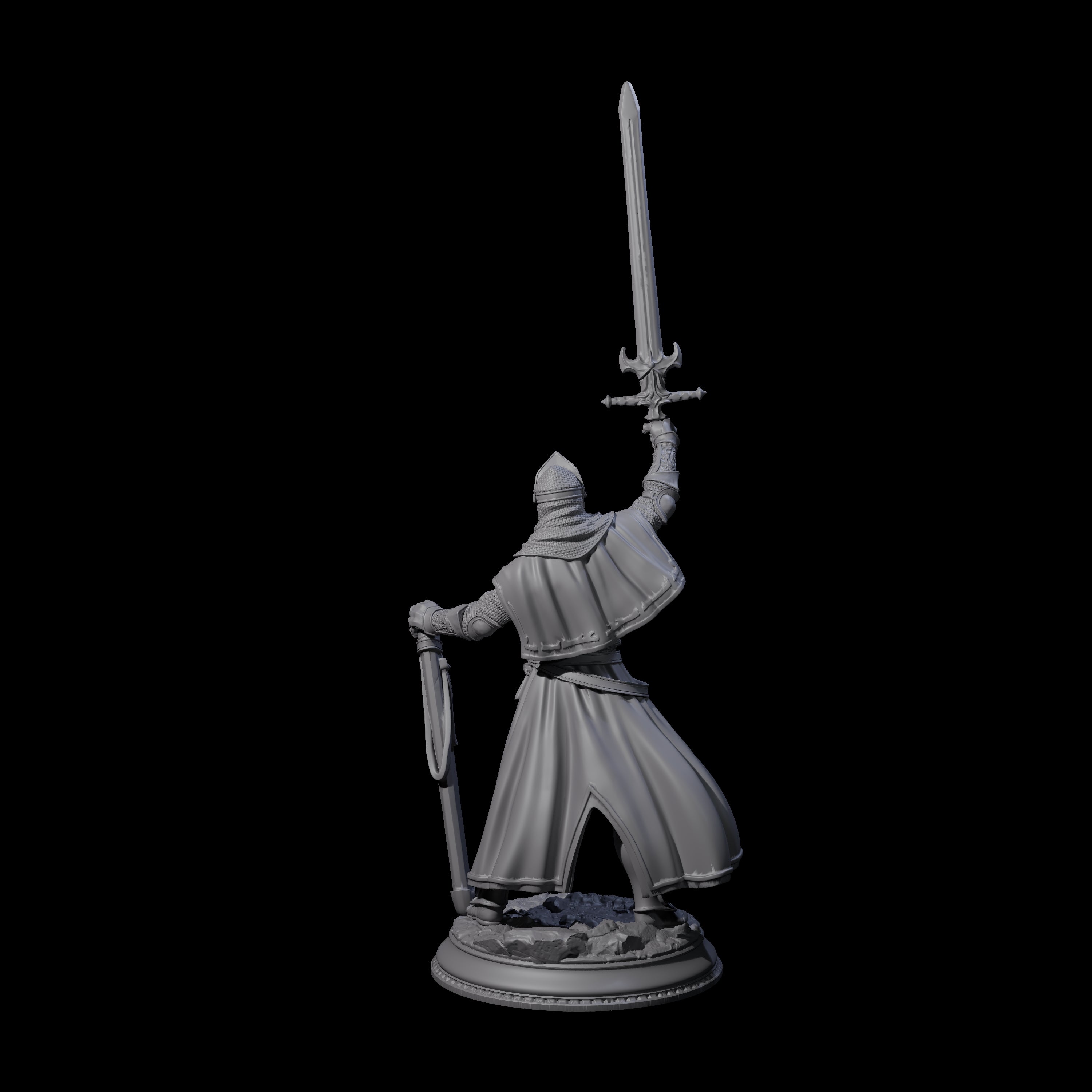 Rallying Warrior Priest Miniature for Dungeons and Dragons, Pathfinder or other TTRPGs