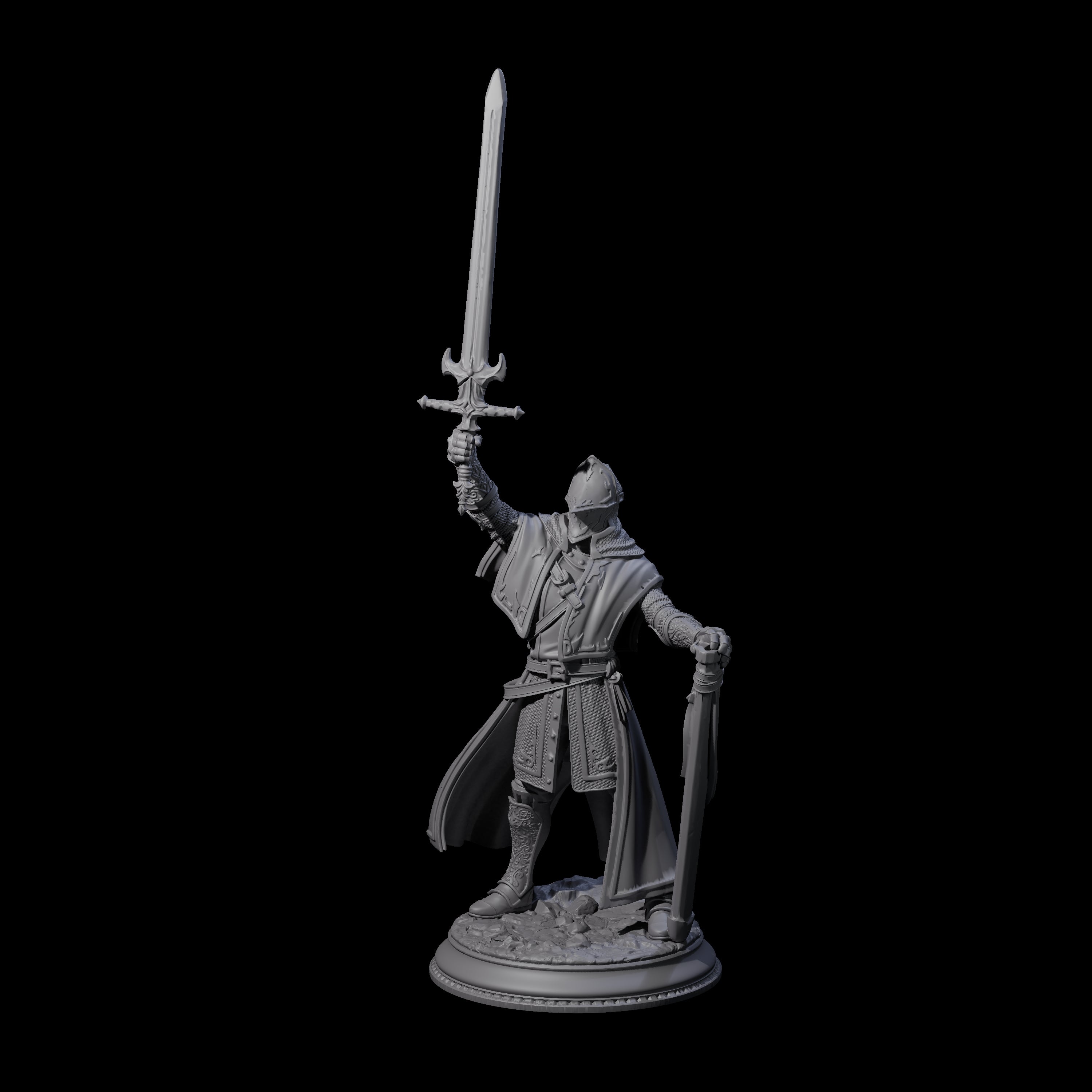 Rallying Warrior Priest Miniature for Dungeons and Dragons, Pathfinder or other TTRPGs