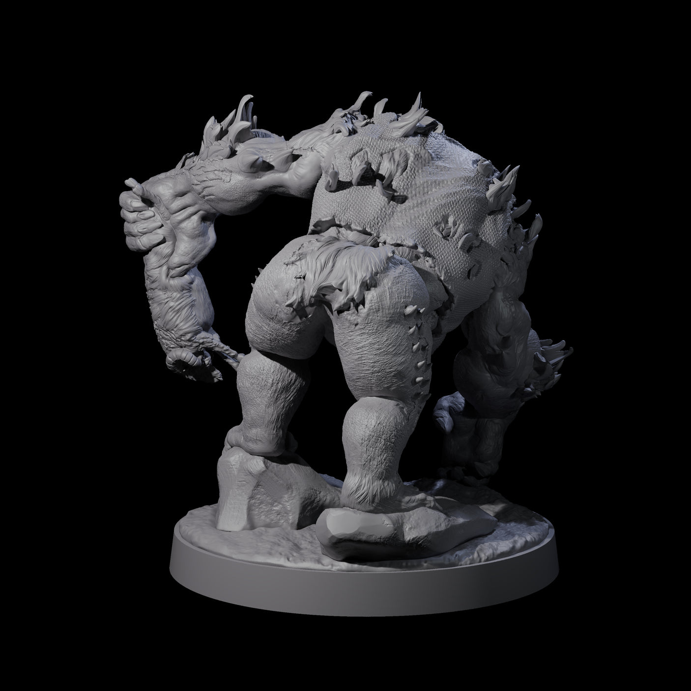 Ram Swinging Spikey Troll Miniature for Dungeons and Dragons, Pathfinder or other TTRPGs