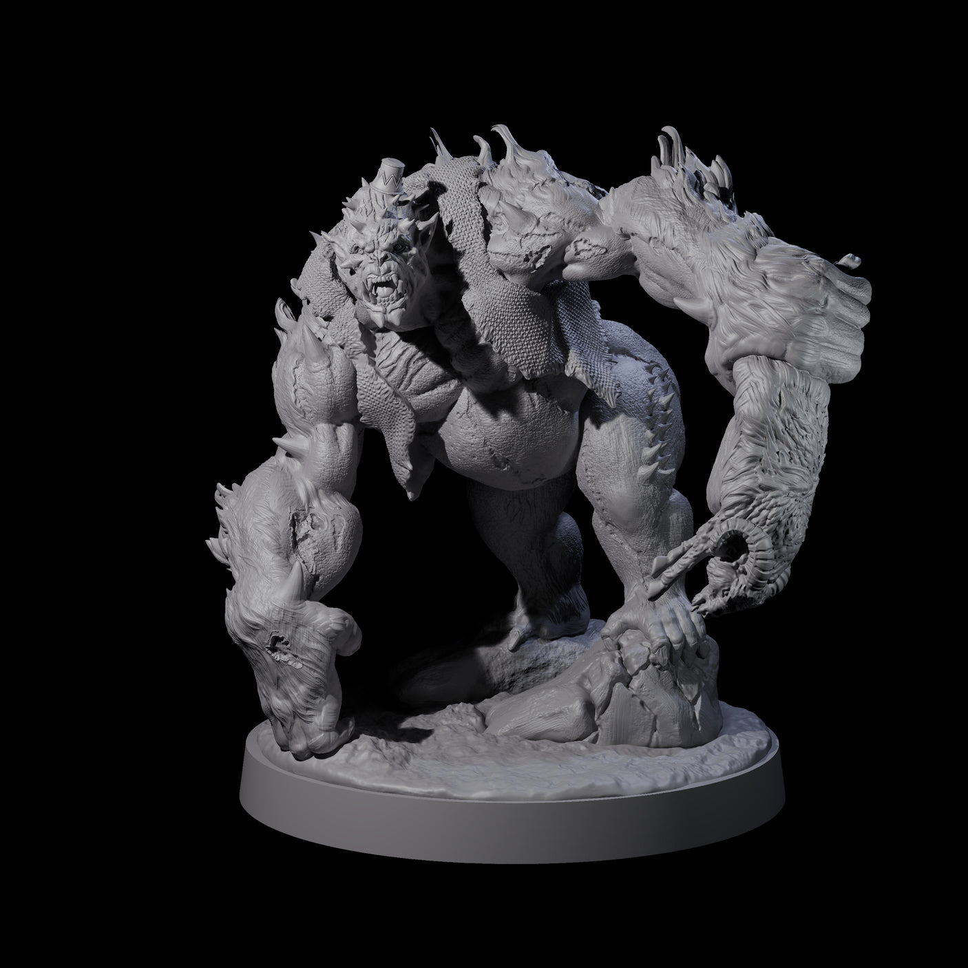 Ram Swinging Spikey Troll Miniature for Dungeons and Dragons, Pathfinder or other TTRPGs