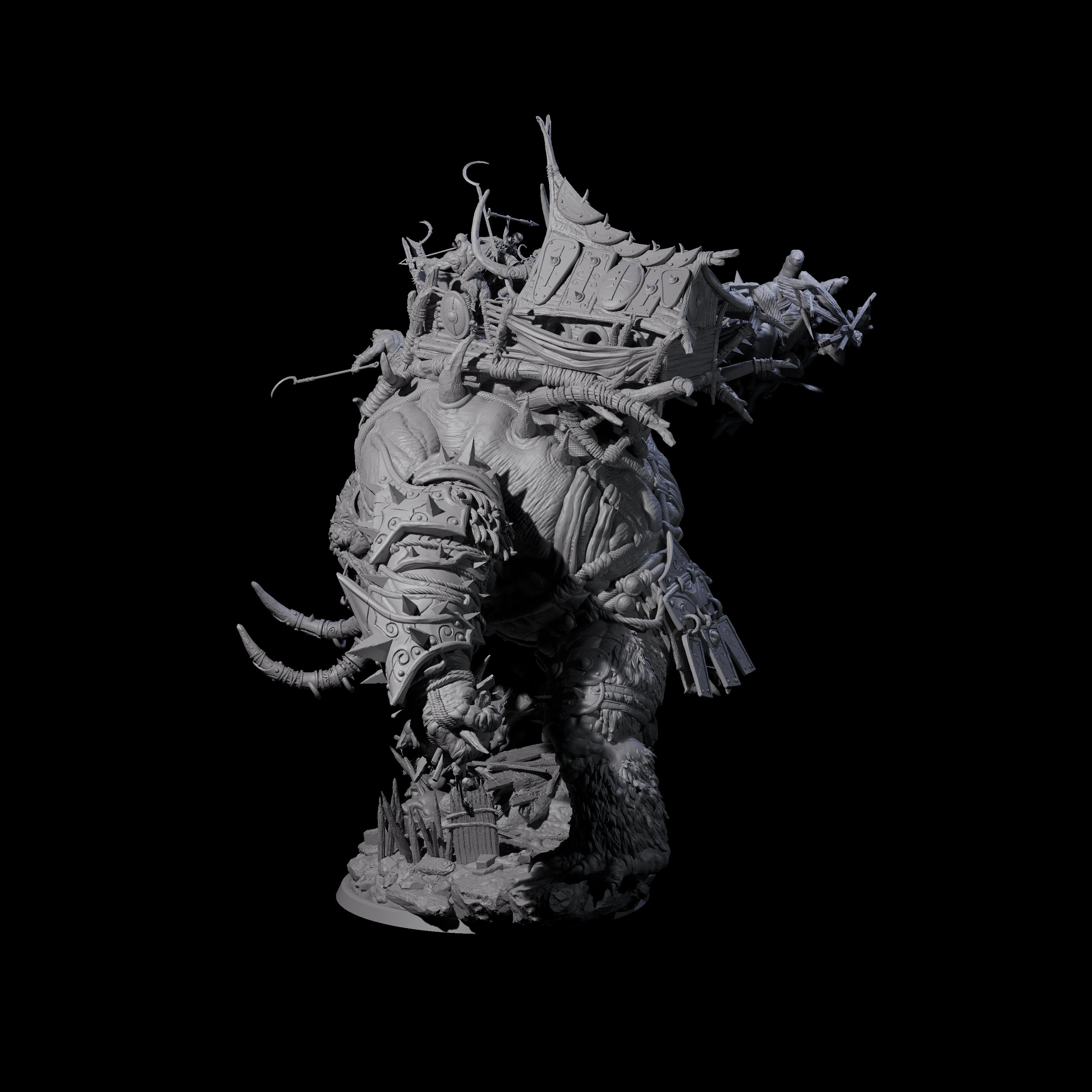 Rampaging Horned Cave Troll Miniature for Dungeons and Dragons, Pathfinder or other TTRPGs