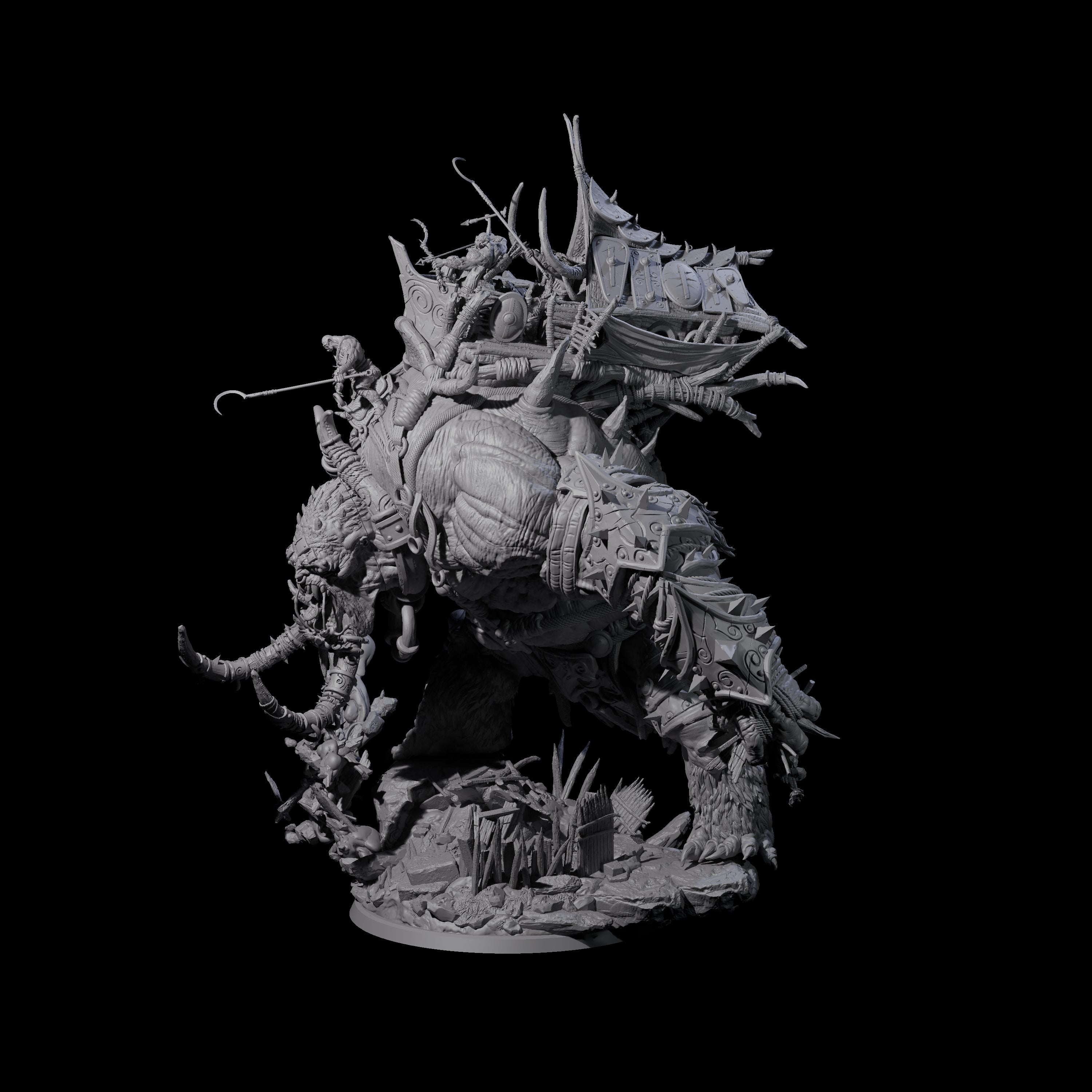 Rampaging Horned Cave Troll Miniature for Dungeons and Dragons, Pathfinder or other TTRPGs