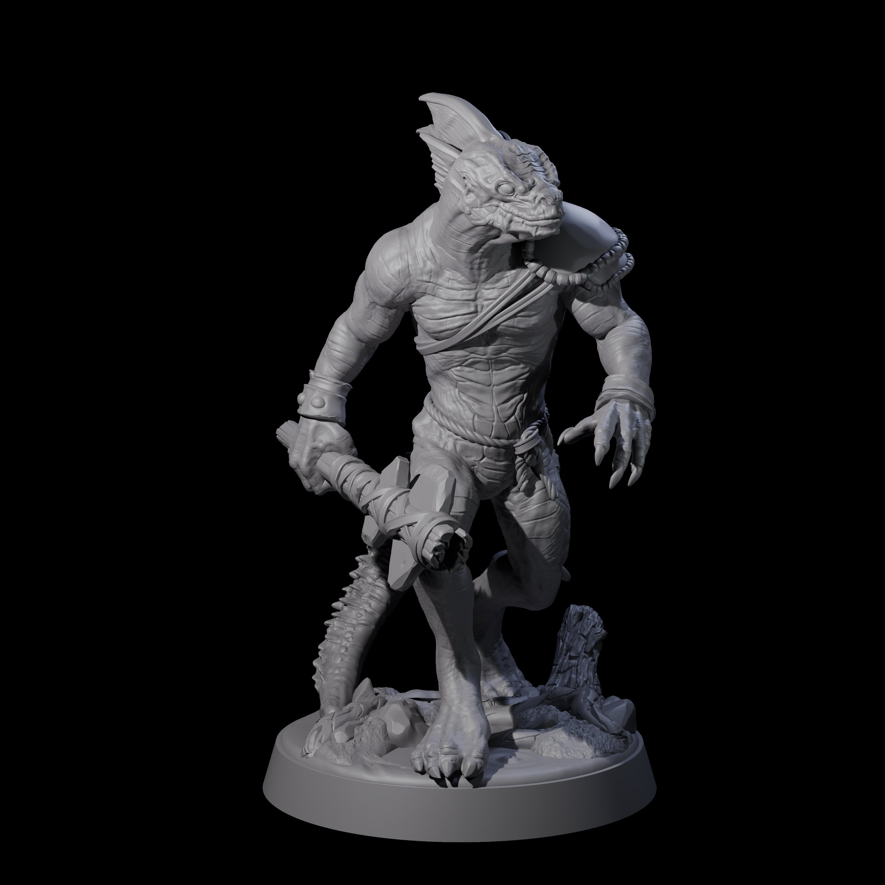 Rampaging Lizardfolk A Miniature for Dungeons and Dragons, Pathfinder or other TTRPGs