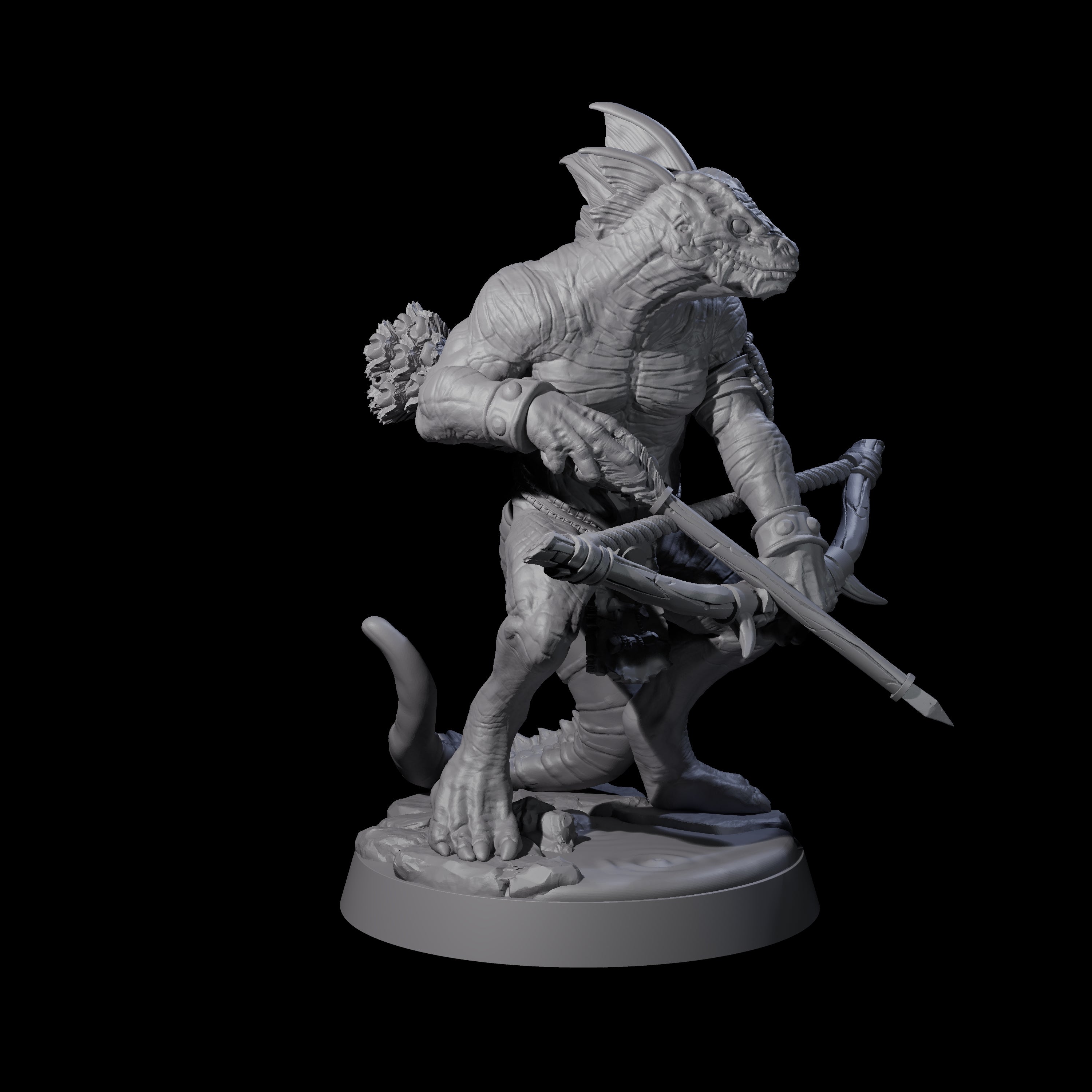 Rampaging Lizardfolk D Miniature for Dungeons and Dragons, Pathfinder or other TTRPGs