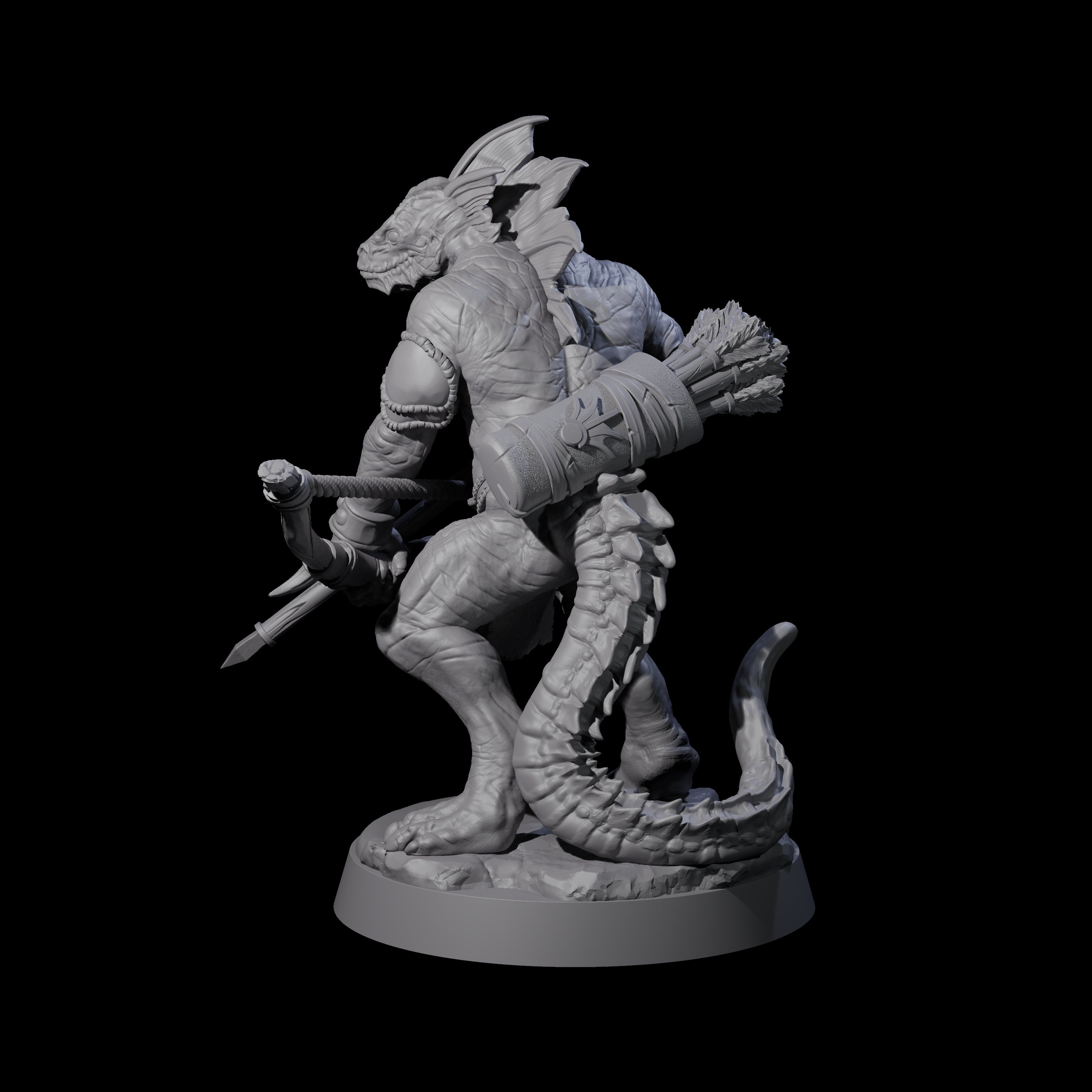 Rampaging Lizardfolk D Miniature for Dungeons and Dragons, Pathfinder or other TTRPGs