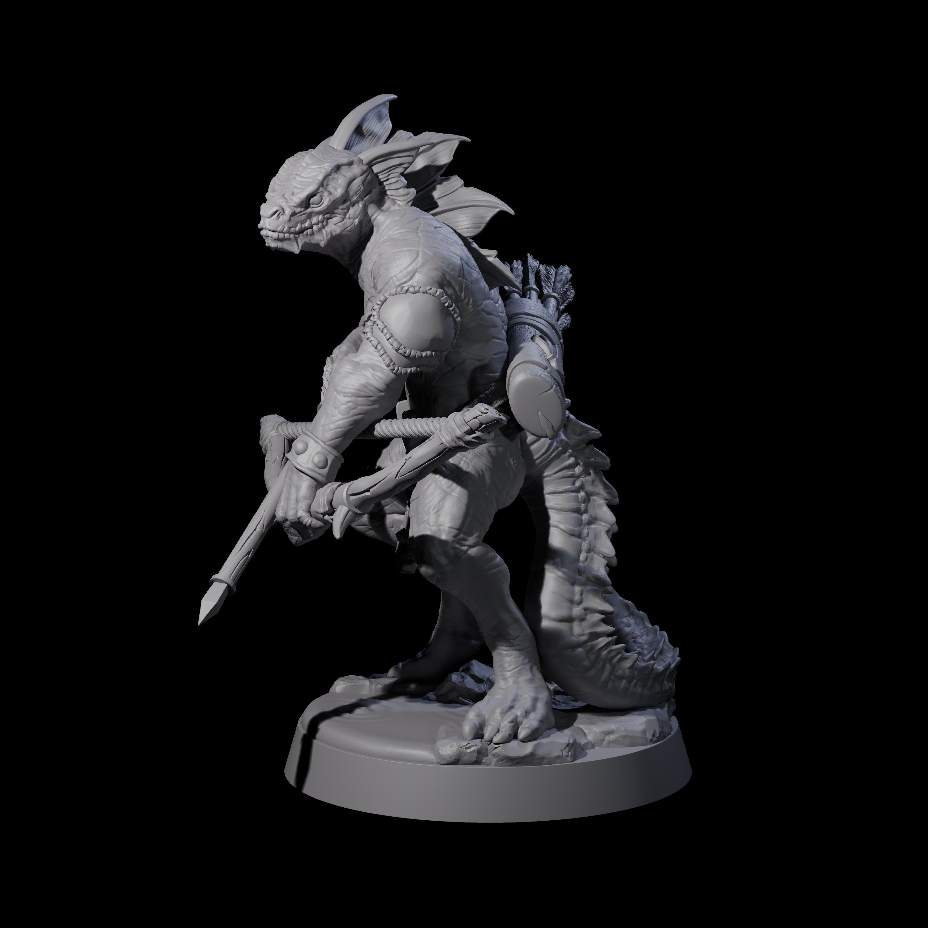Rampaging Lizardfolk D Miniature for Dungeons and Dragons, Pathfinder or other TTRPGs