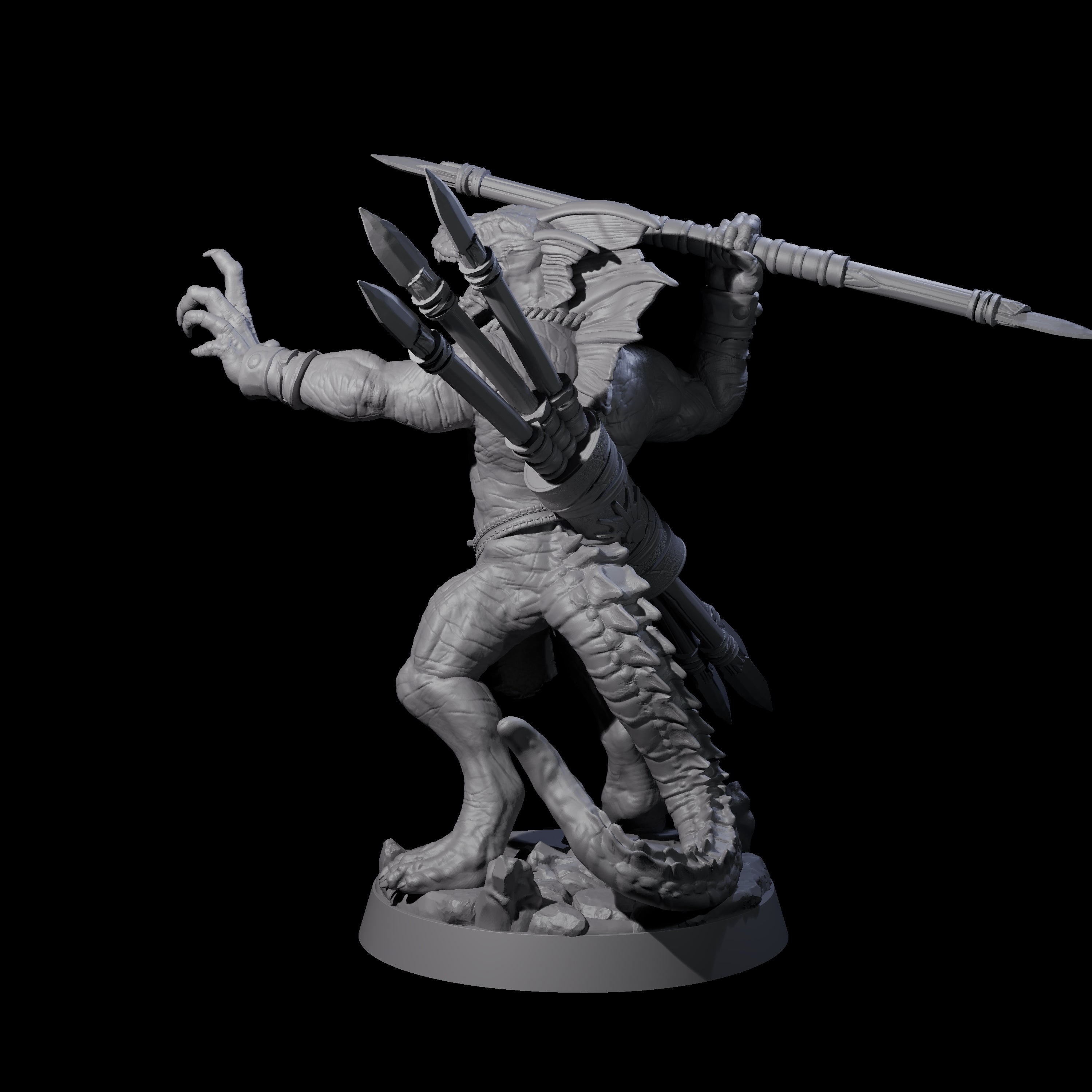 Rampaging Lizardfolk E Miniature for Dungeons and Dragons, Pathfinder or other TTRPGs