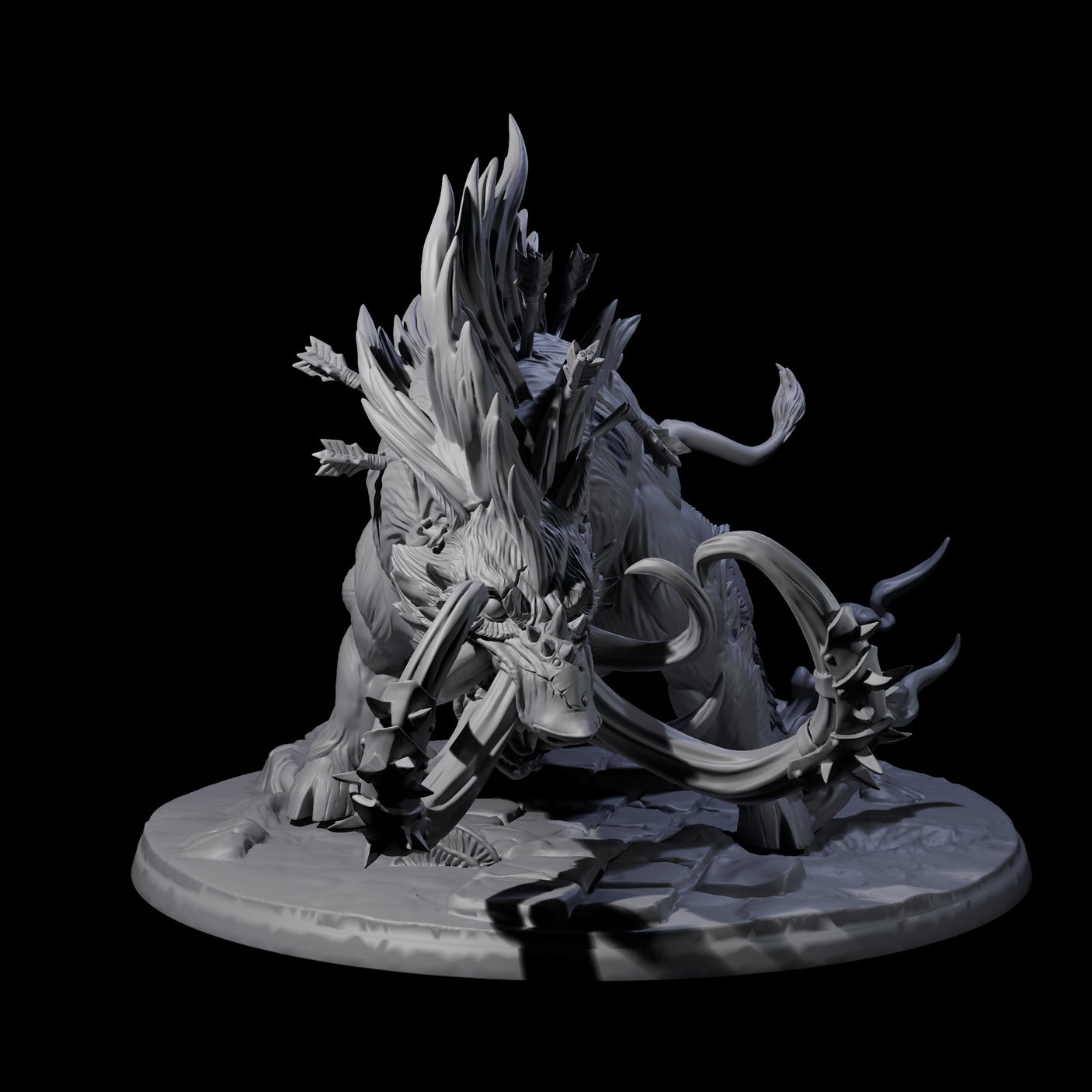 Rampaging Mega Giant Hog Miniature for Dungeons and Dragons, Pathfinder or other TTRPGs