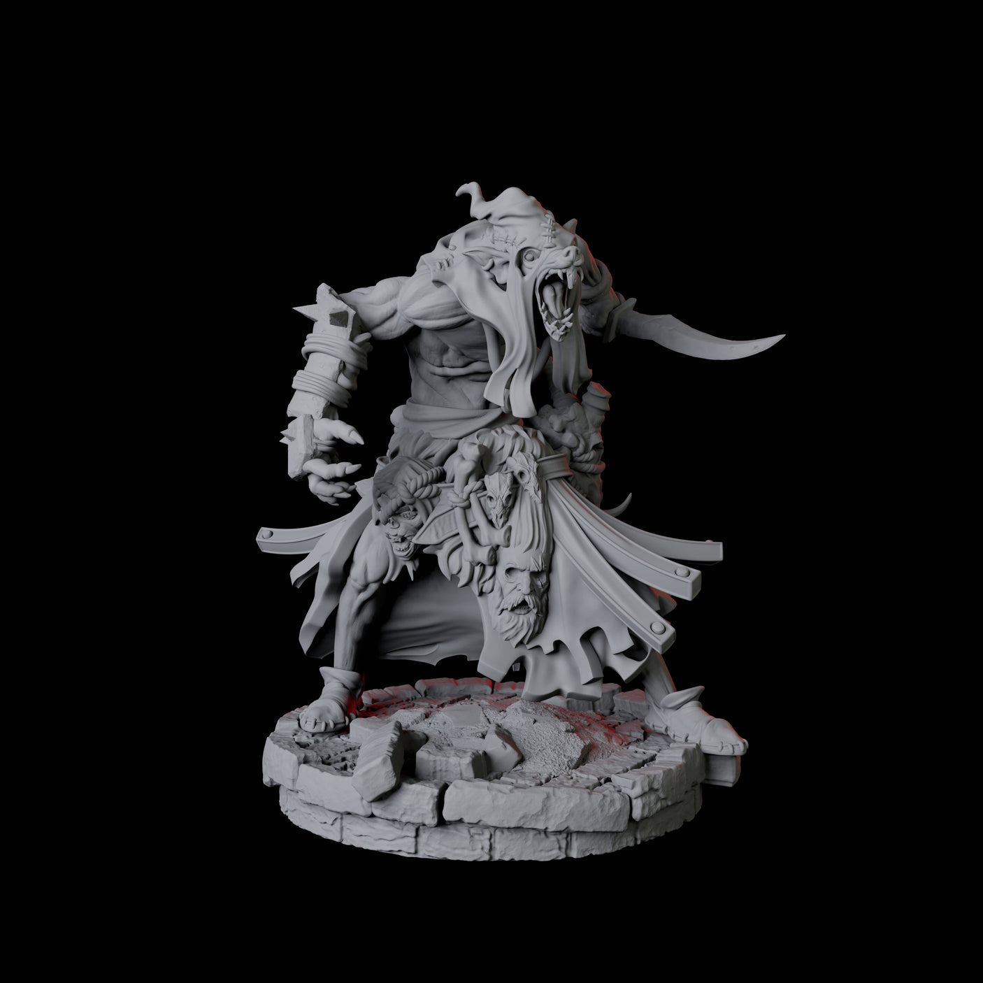 Rat Worshipping Zealot B Miniature for Dungeons and Dragons, Pathfinder or other TTRPGs