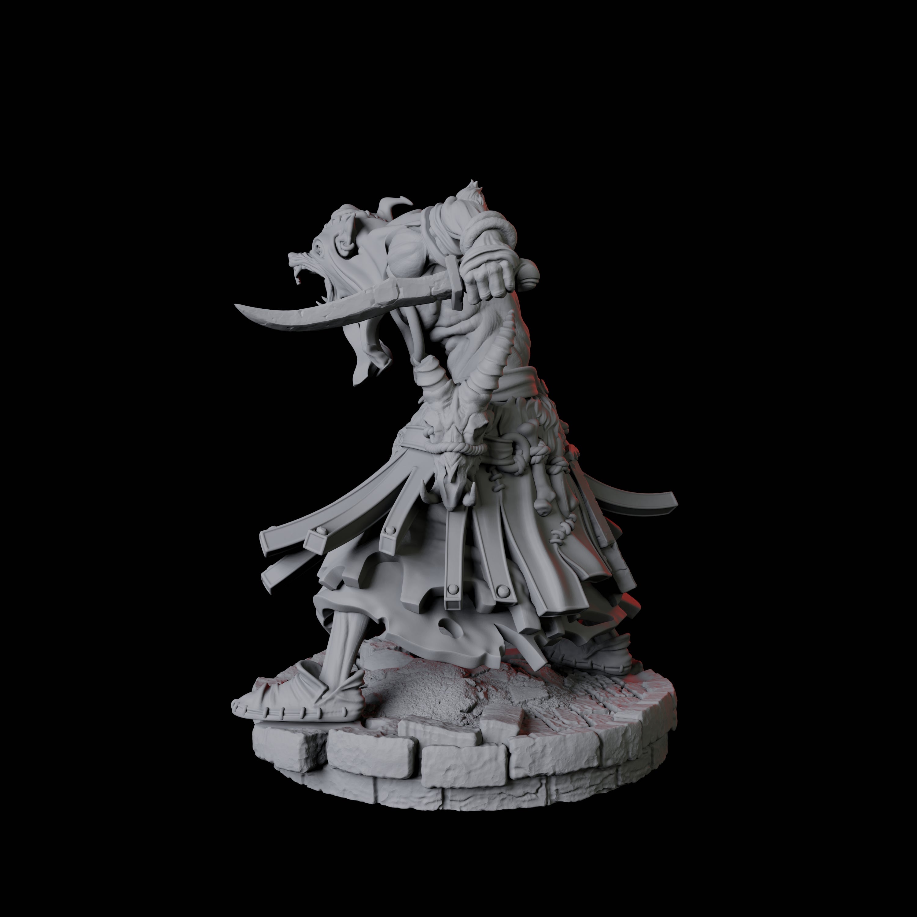 Rat Worshipping Zealot B Miniature for Dungeons and Dragons, Pathfinder or other TTRPGs