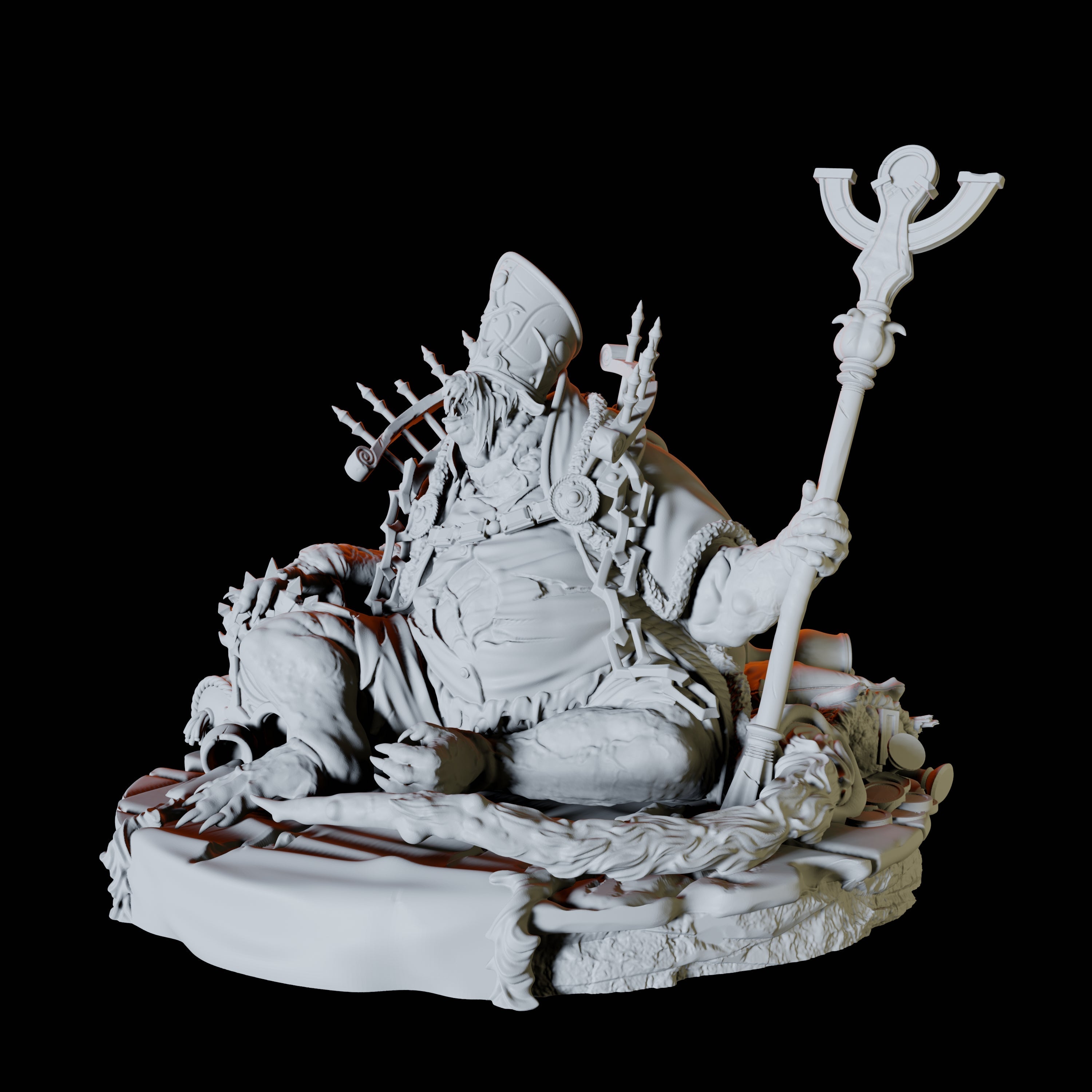 Ratfolk Bishop Miniature for Dungeons and Dragons, Pathfinder or other TTRPGs