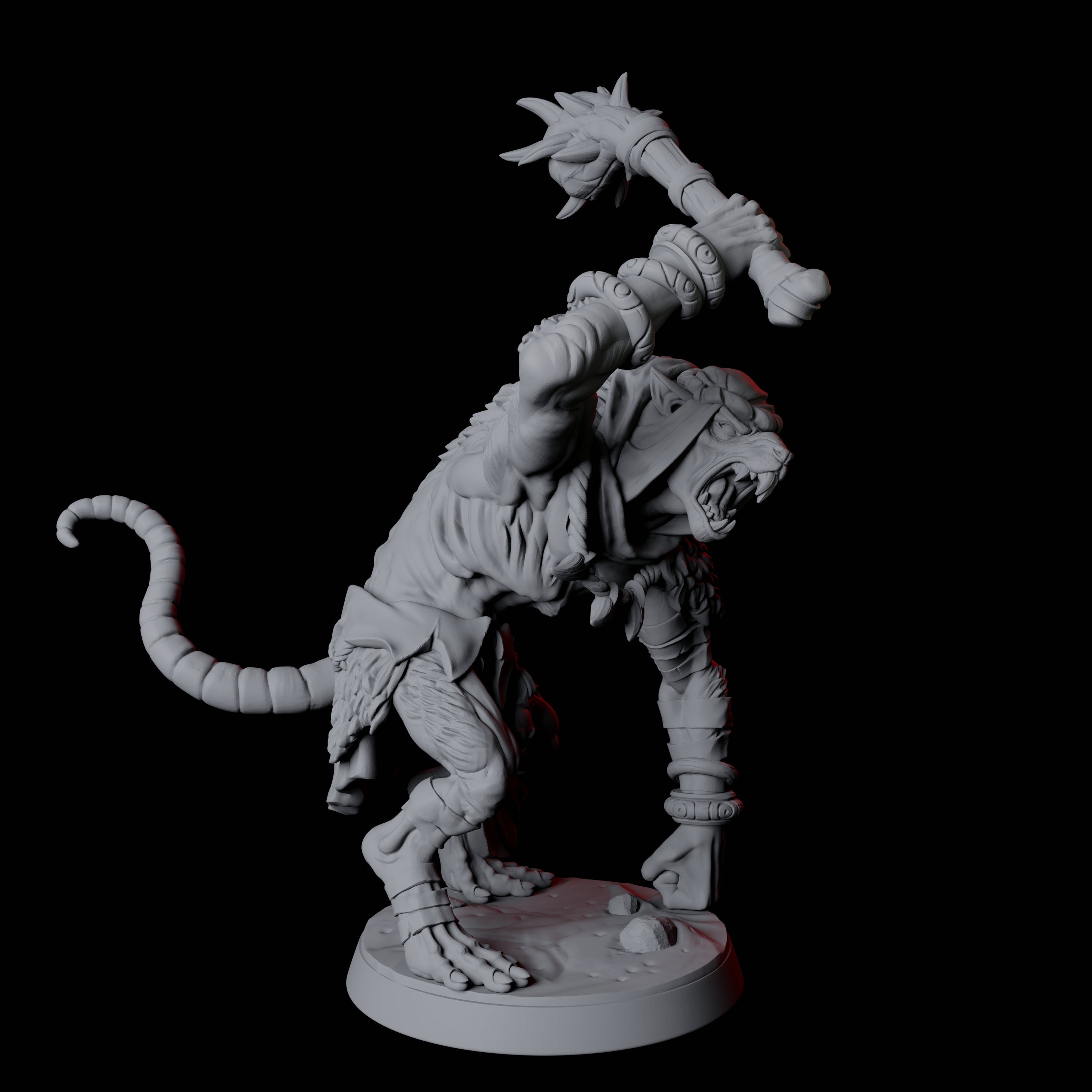 Ratfolk Brute B Miniature for Dungeons and Dragons, Pathfinder or other TTRPGs