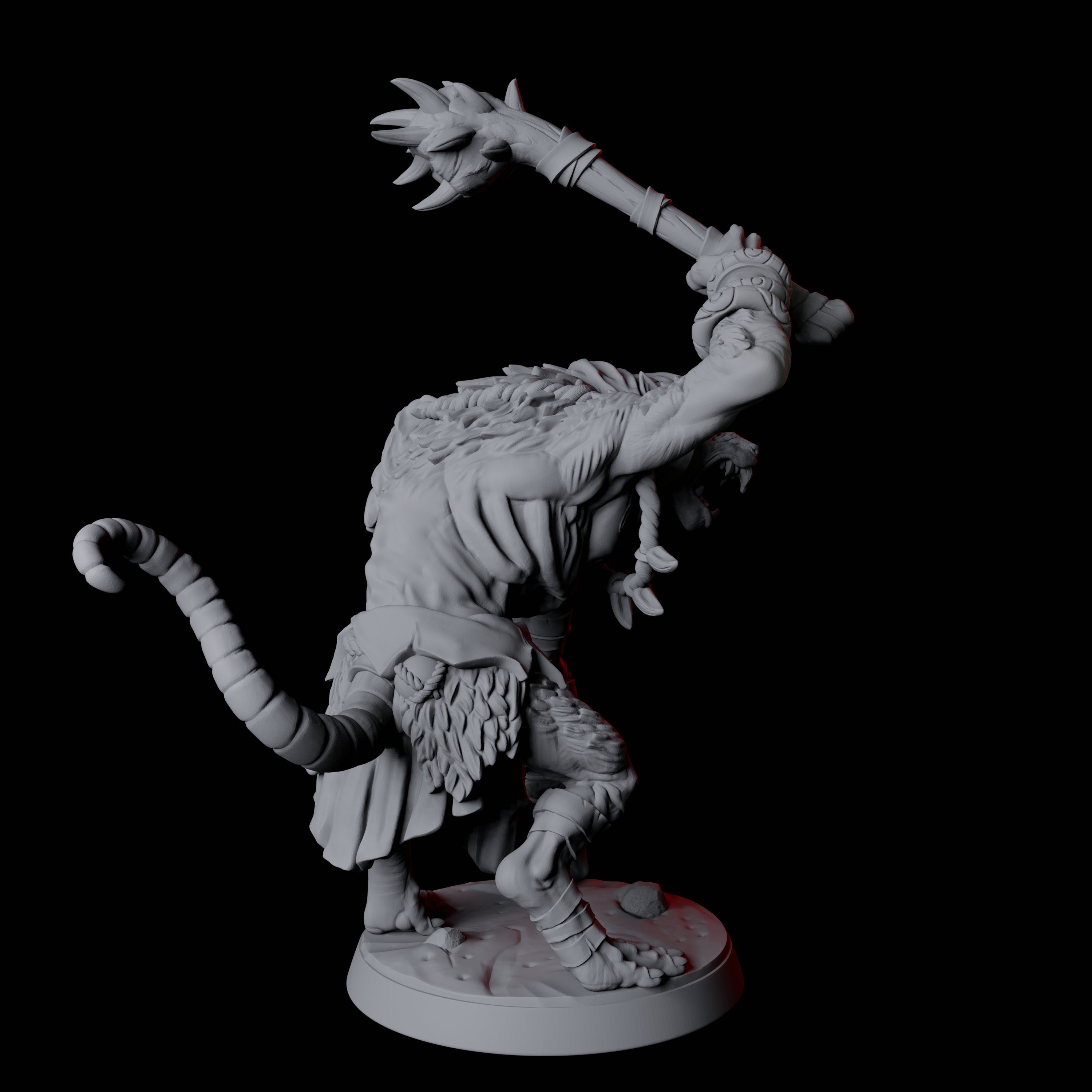 Ratfolk Brute B Miniature for Dungeons and Dragons, Pathfinder or other TTRPGs