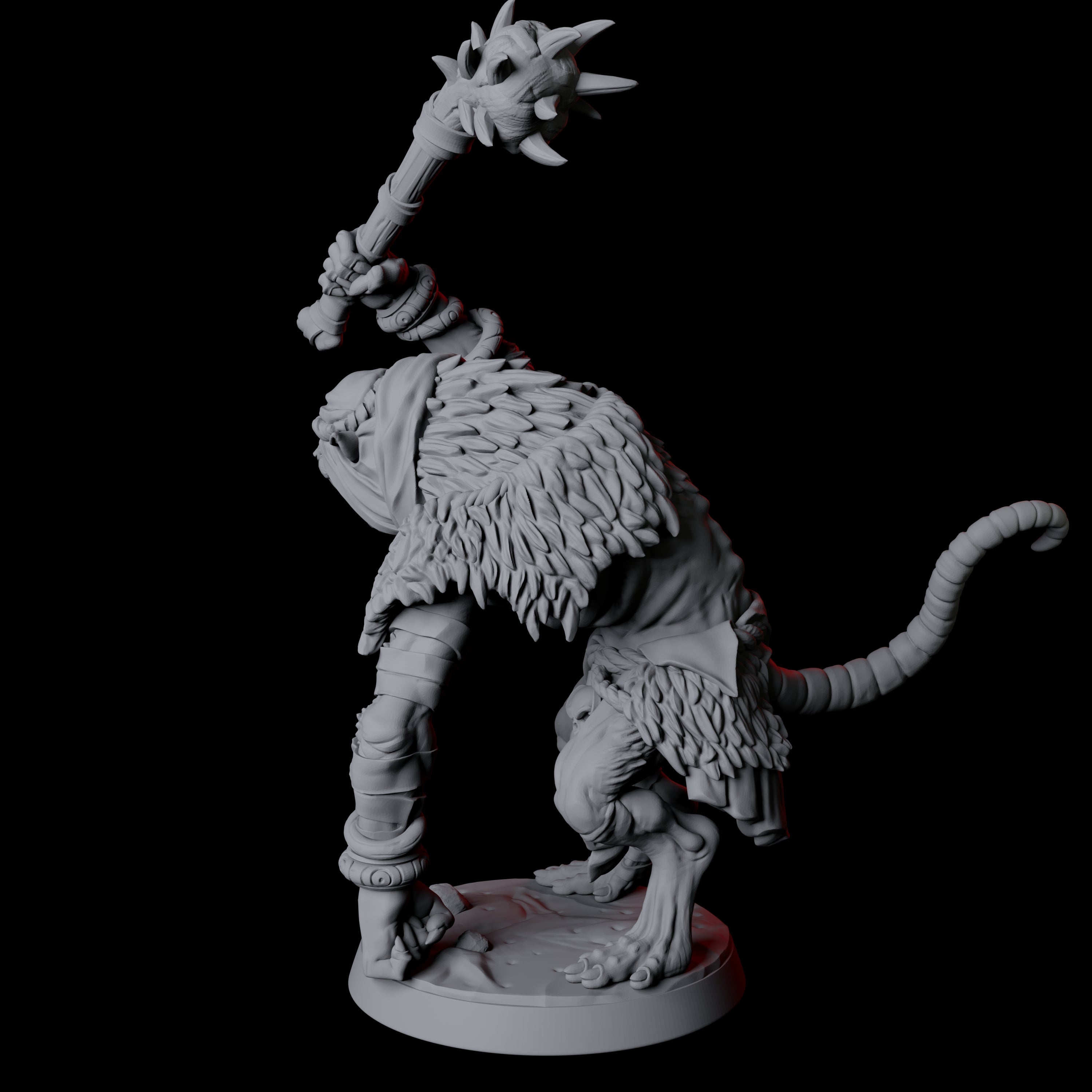 Ratfolk Brute B Miniature for Dungeons and Dragons, Pathfinder or other TTRPGs