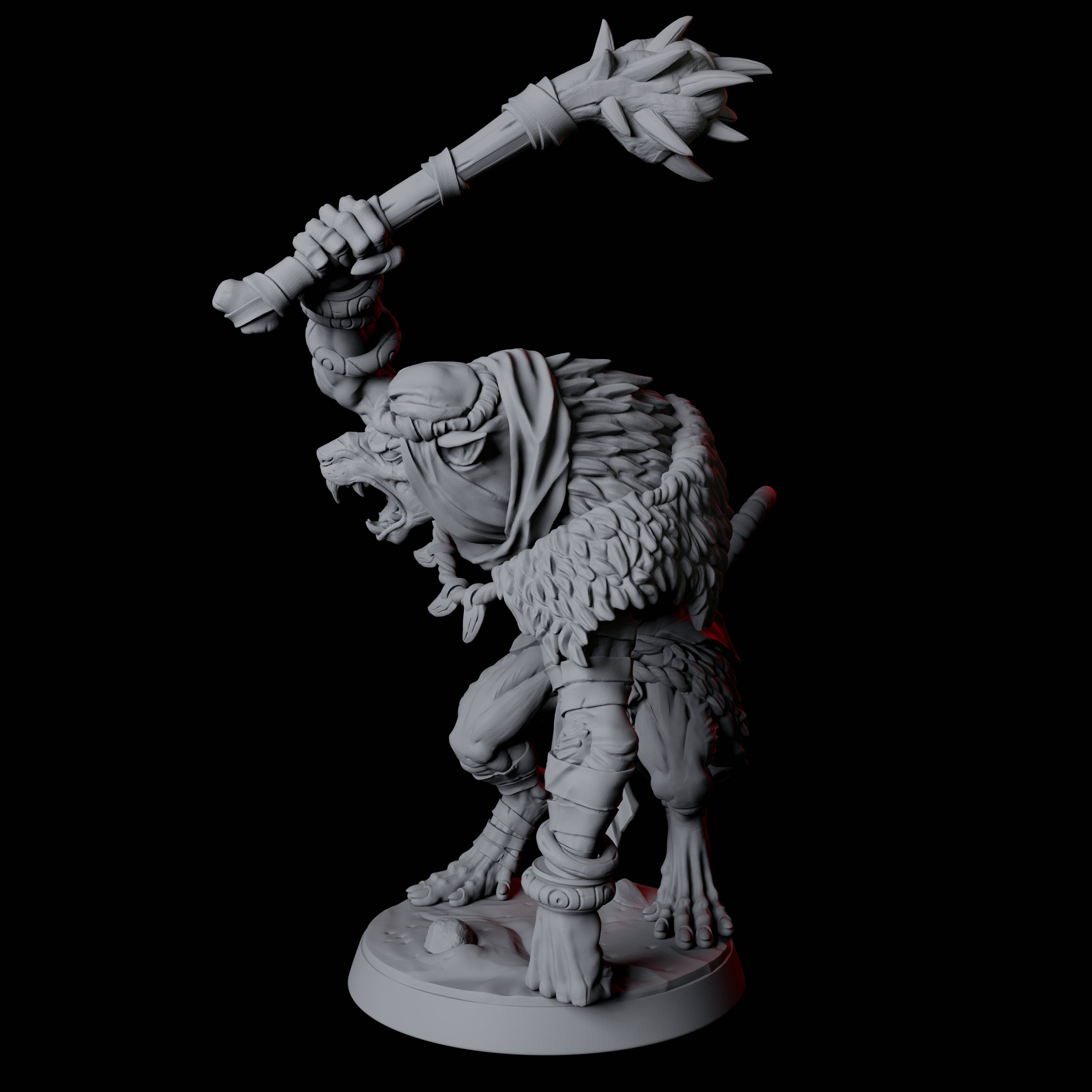 Ratfolk Brute B Miniature for Dungeons and Dragons, Pathfinder or other TTRPGs