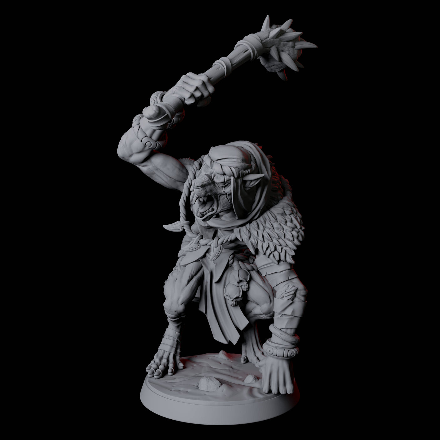 Ratfolk Brute B Miniature for Dungeons and Dragons, Pathfinder or other TTRPGs