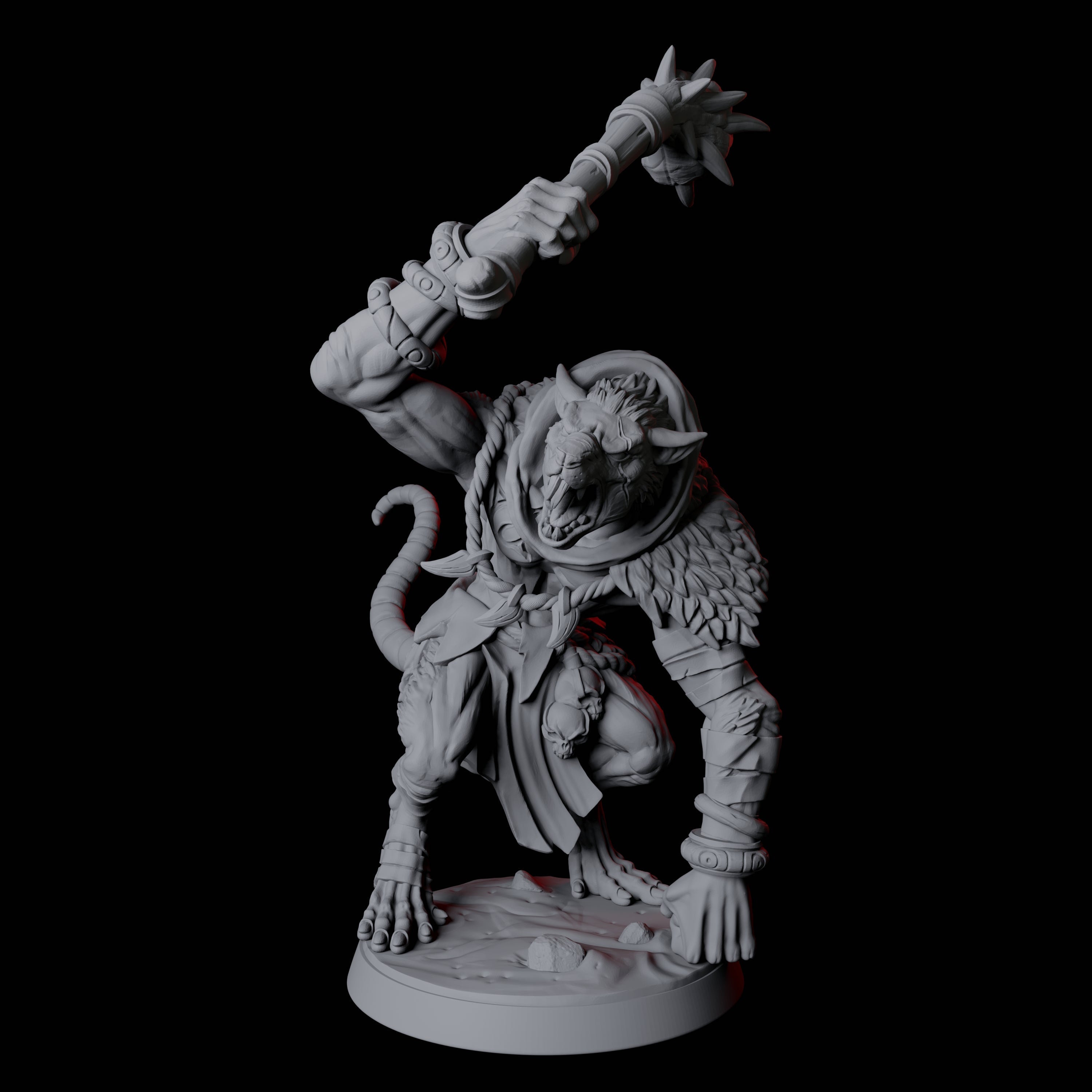 Ratfolk Brute B Miniature for Dungeons and Dragons, Pathfinder or other TTRPGs