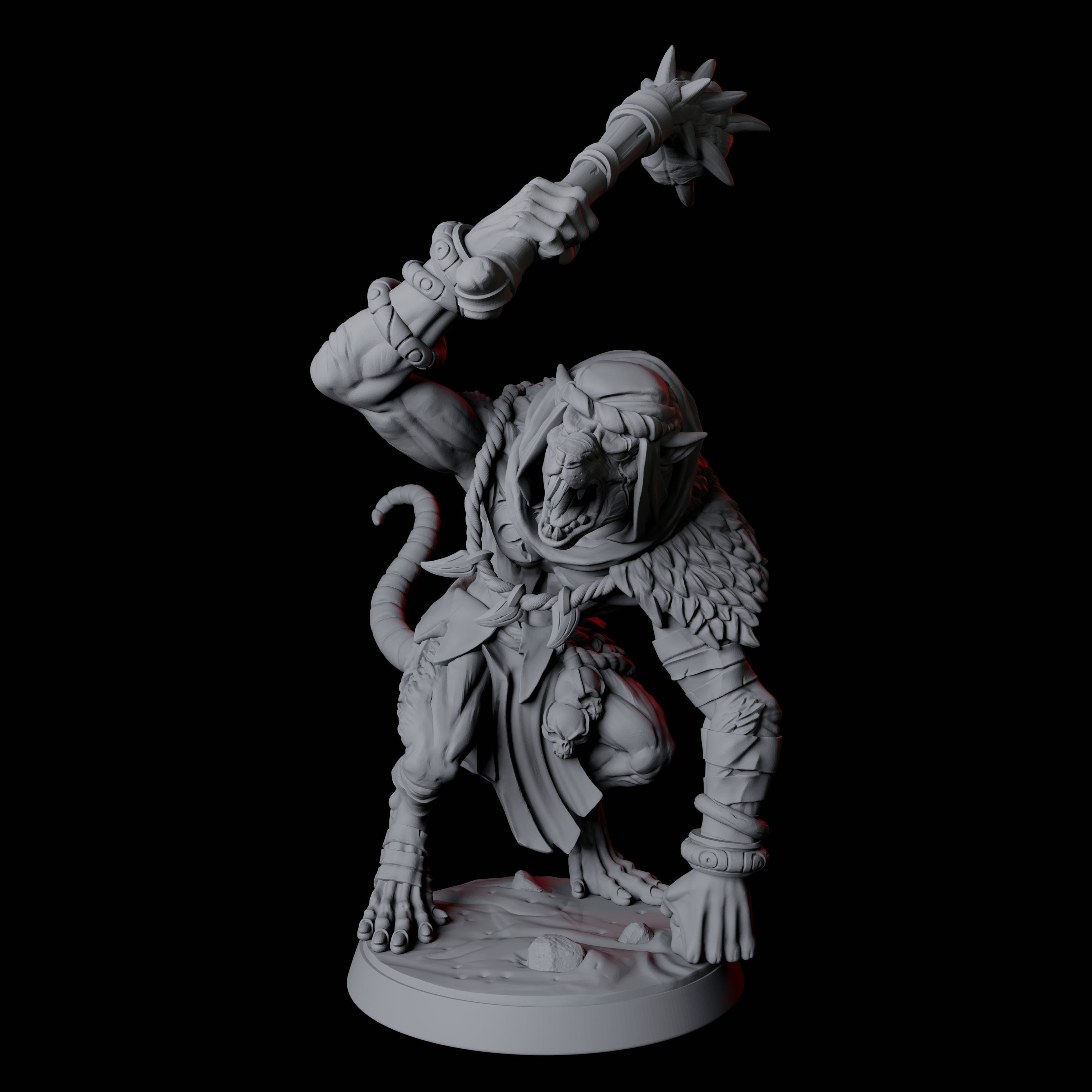 Ratfolk Brute B Miniature for Dungeons and Dragons, Pathfinder or other TTRPGs