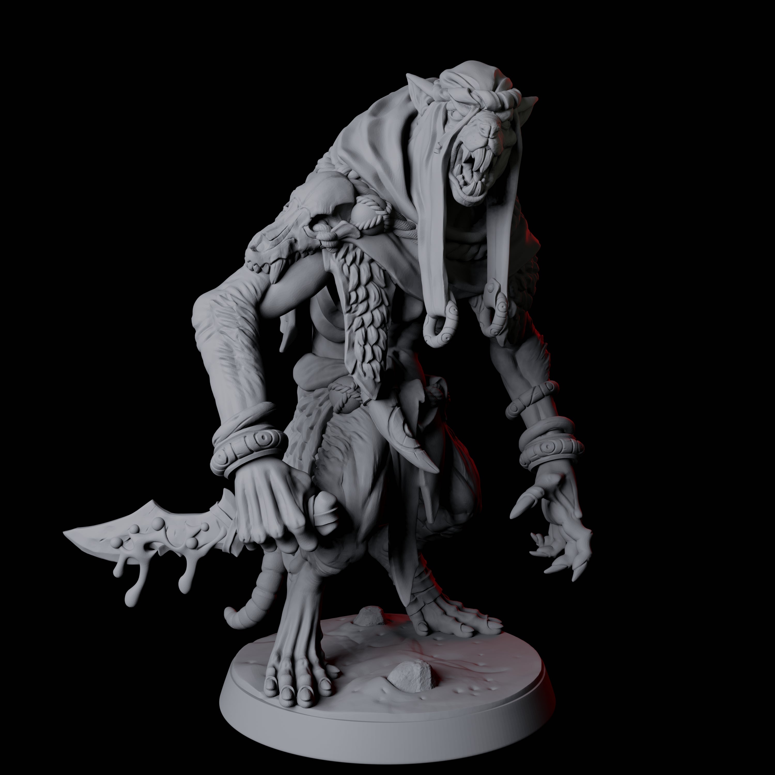 Ratfolk Brute C Miniature for Dungeons and Dragons, Pathfinder or other TTRPGs