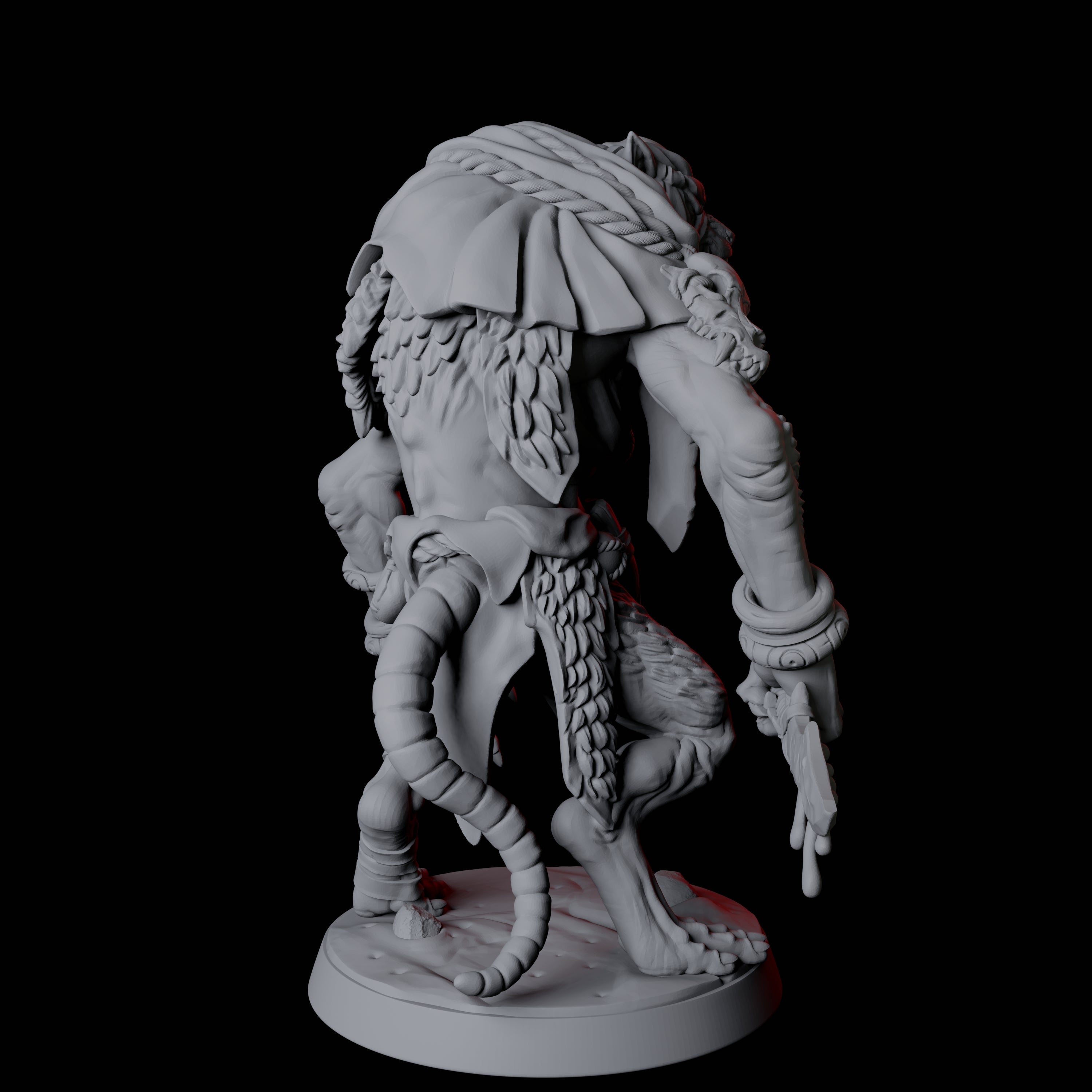 Ratfolk Brute C Miniature for Dungeons and Dragons, Pathfinder or other TTRPGs