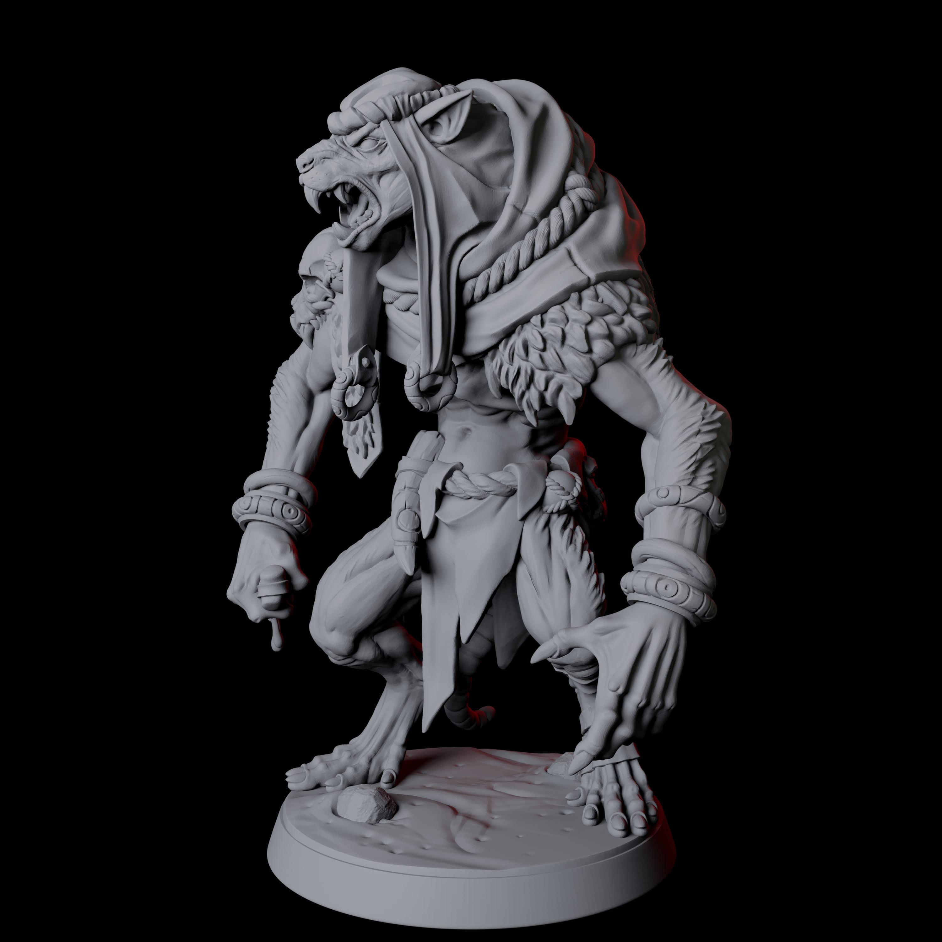 Ratfolk Brute C Miniature for Dungeons and Dragons, Pathfinder or other TTRPGs