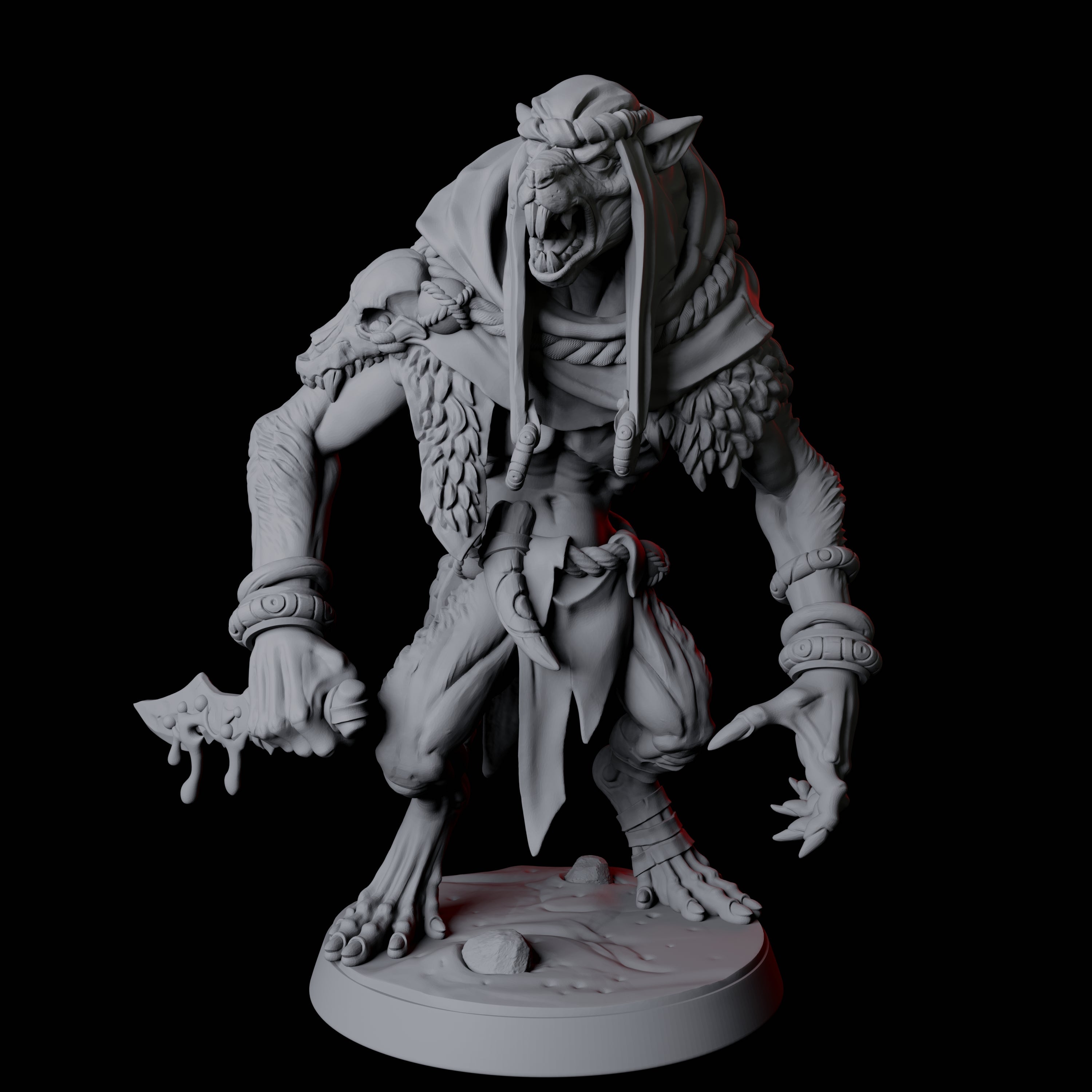 Ratfolk Brute C Miniature for Dungeons and Dragons, Pathfinder or other TTRPGs