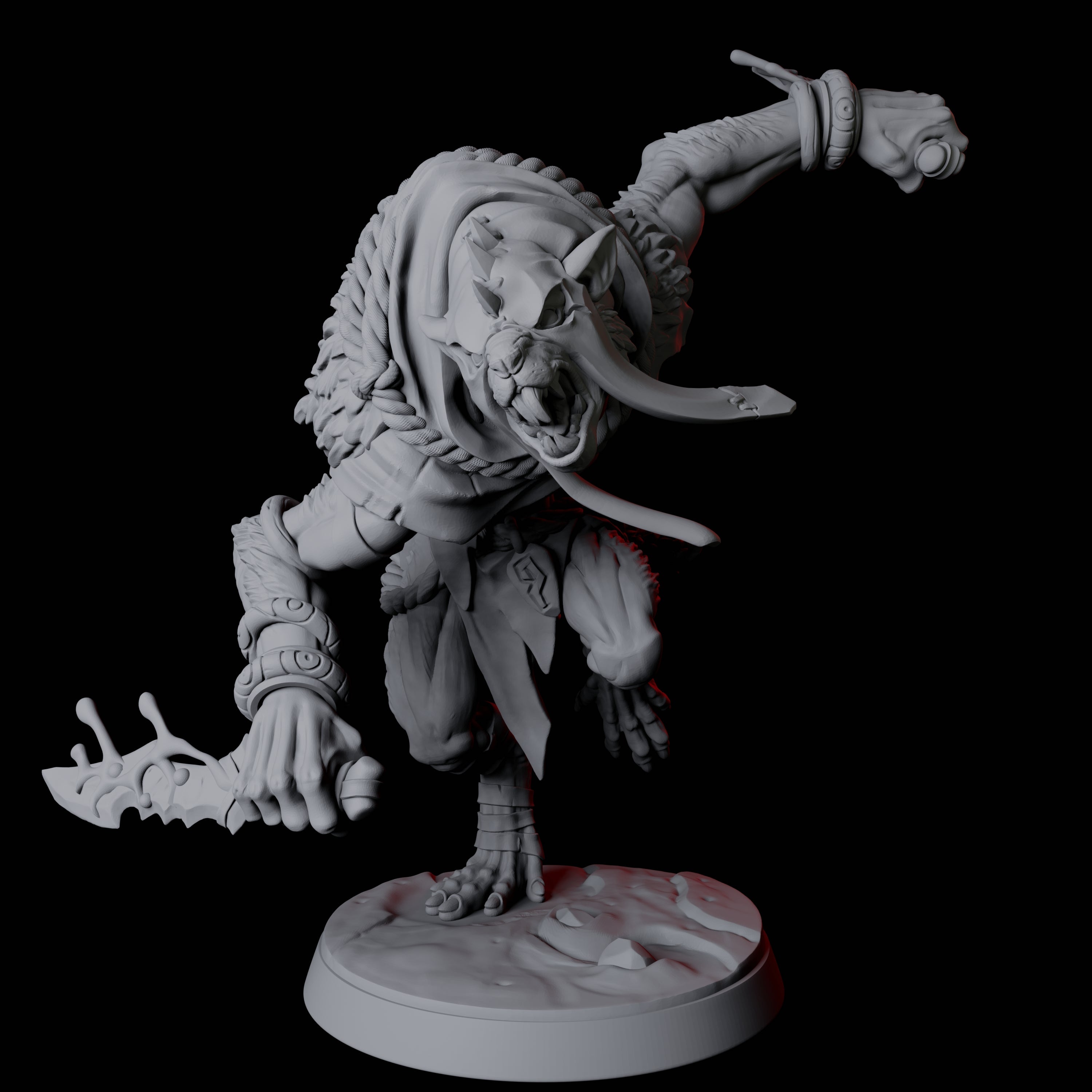 Ratfolk Brute D Miniature for Dungeons and Dragons, Pathfinder or other TTRPGs