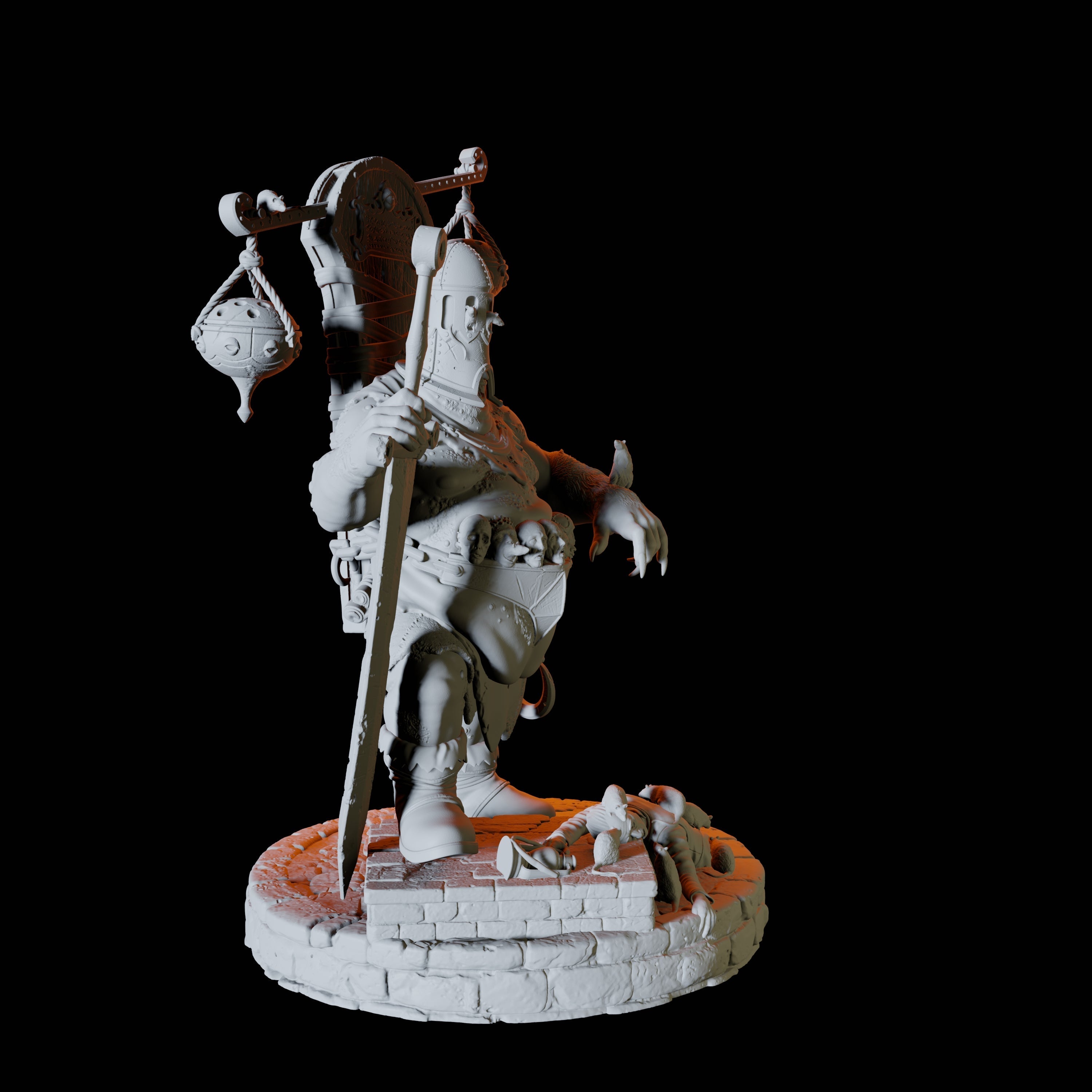 Ratfolk Executioner Miniature for Dungeons and Dragons, Pathfinder or other TTRPGs