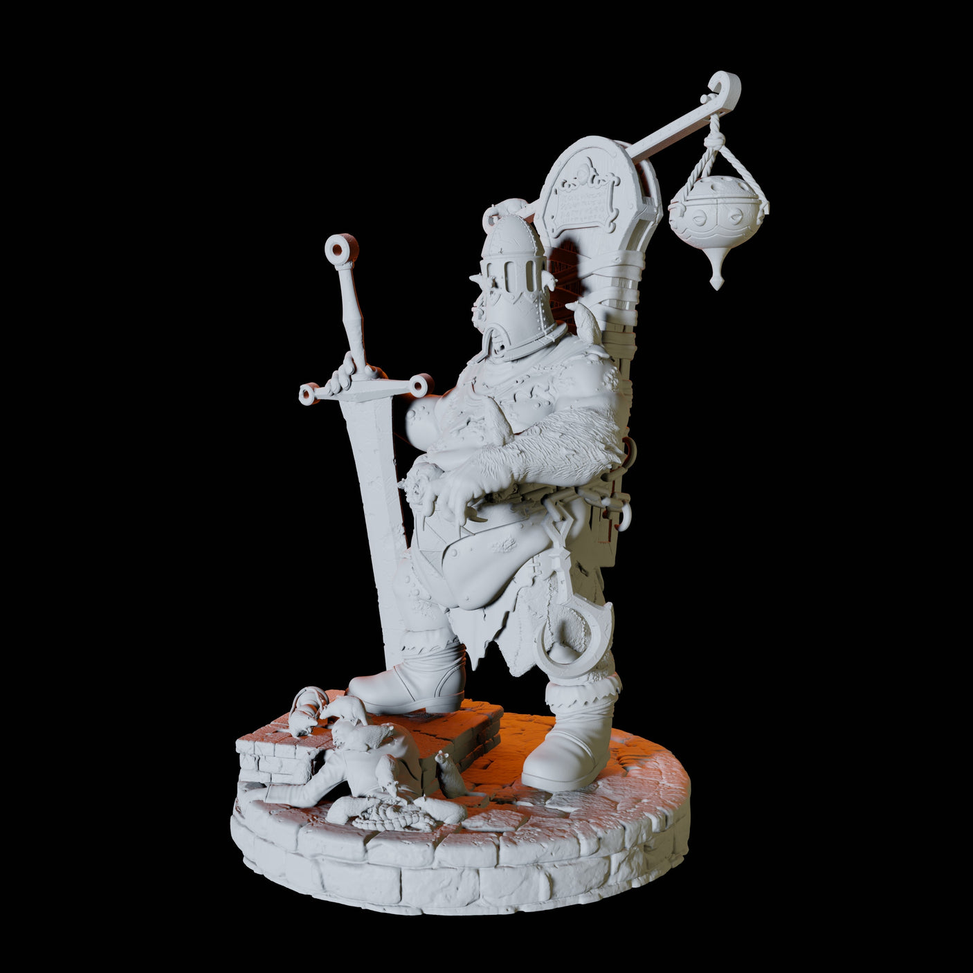 Ratfolk Executioner Miniature for Dungeons and Dragons, Pathfinder or other TTRPGs