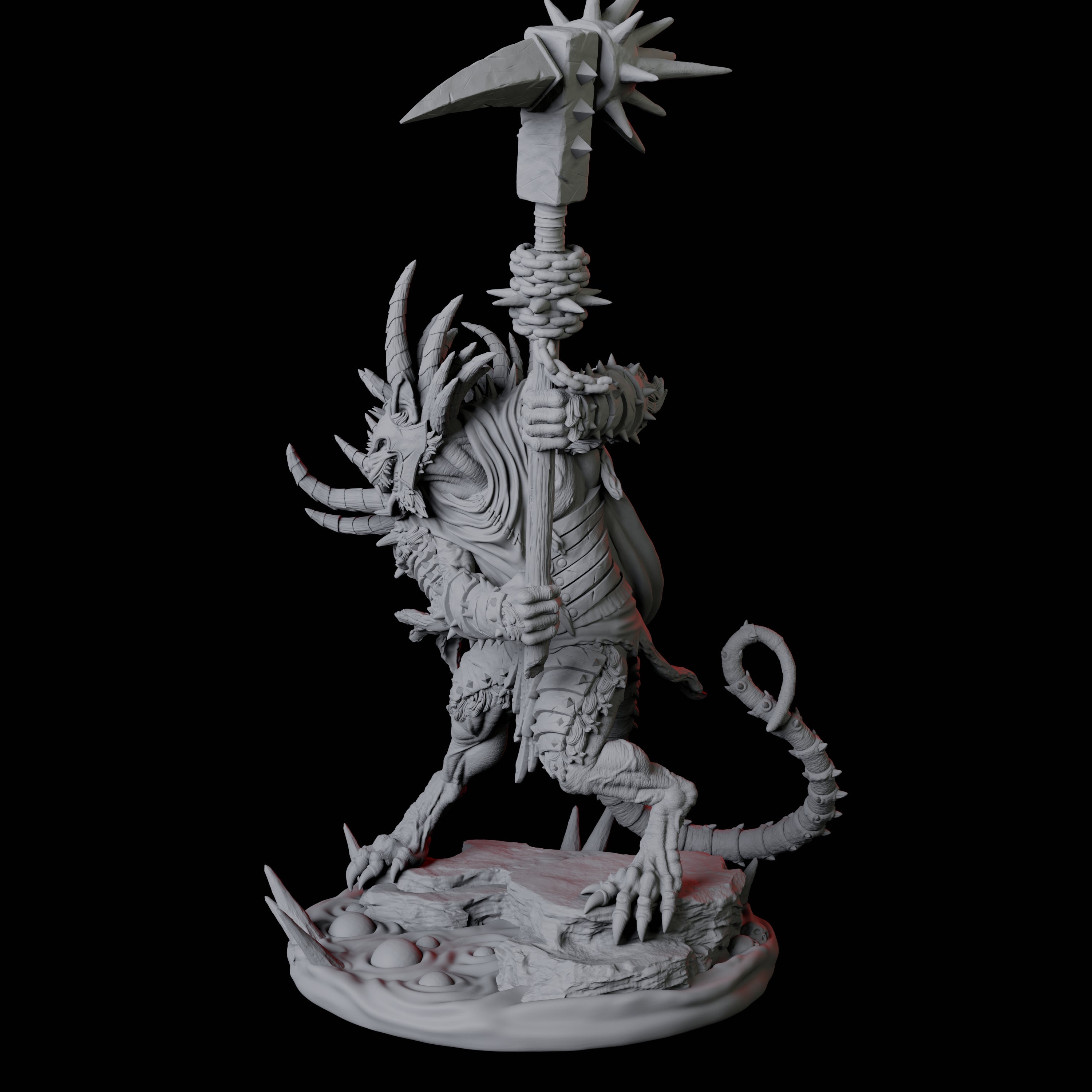 Ratfolk Filth Paladin B Miniature for Dungeons and Dragons, Pathfinder or other TTRPGs