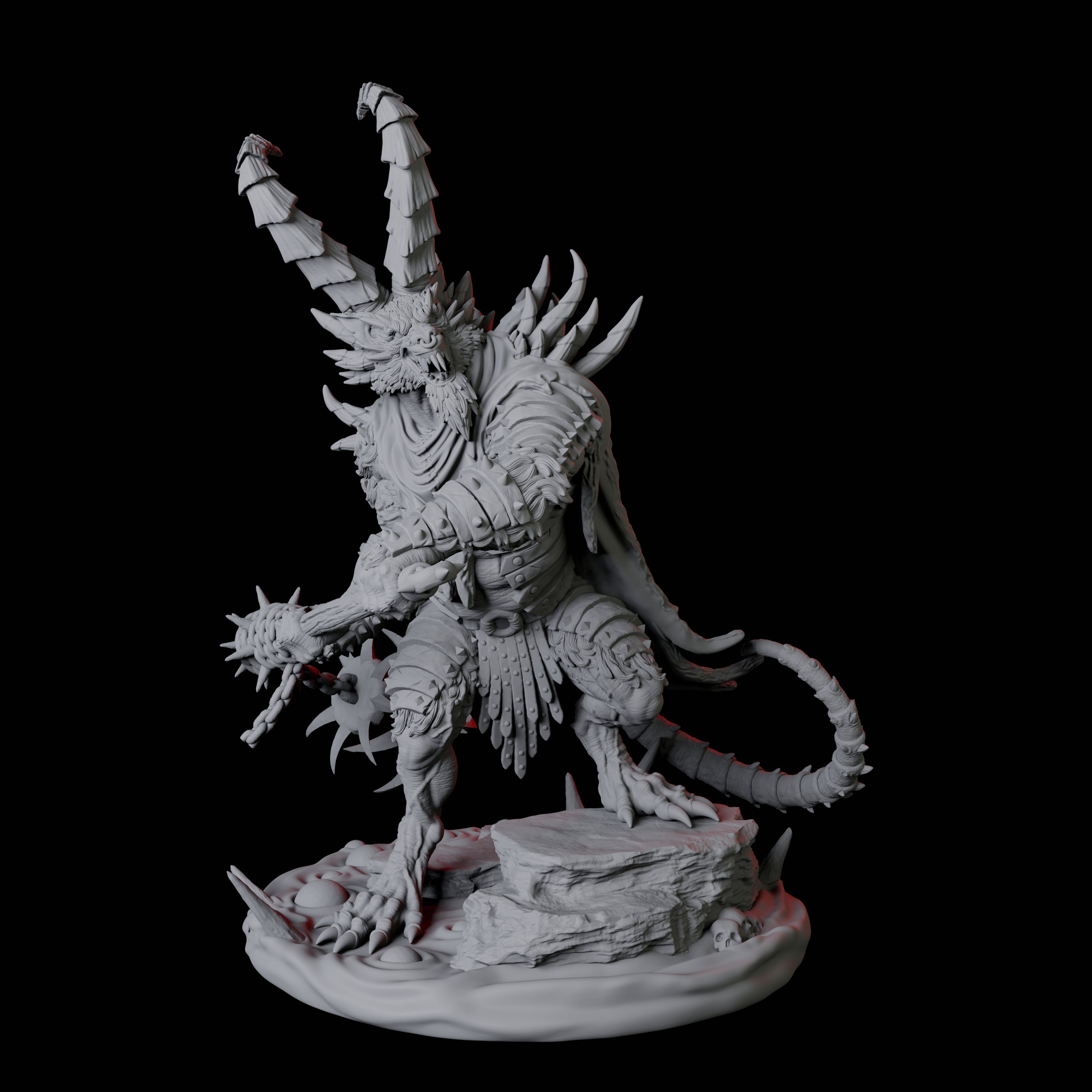 Ratfolk Filth Paladin D Miniature for Dungeons and Dragons, Pathfinder or other TTRPGs