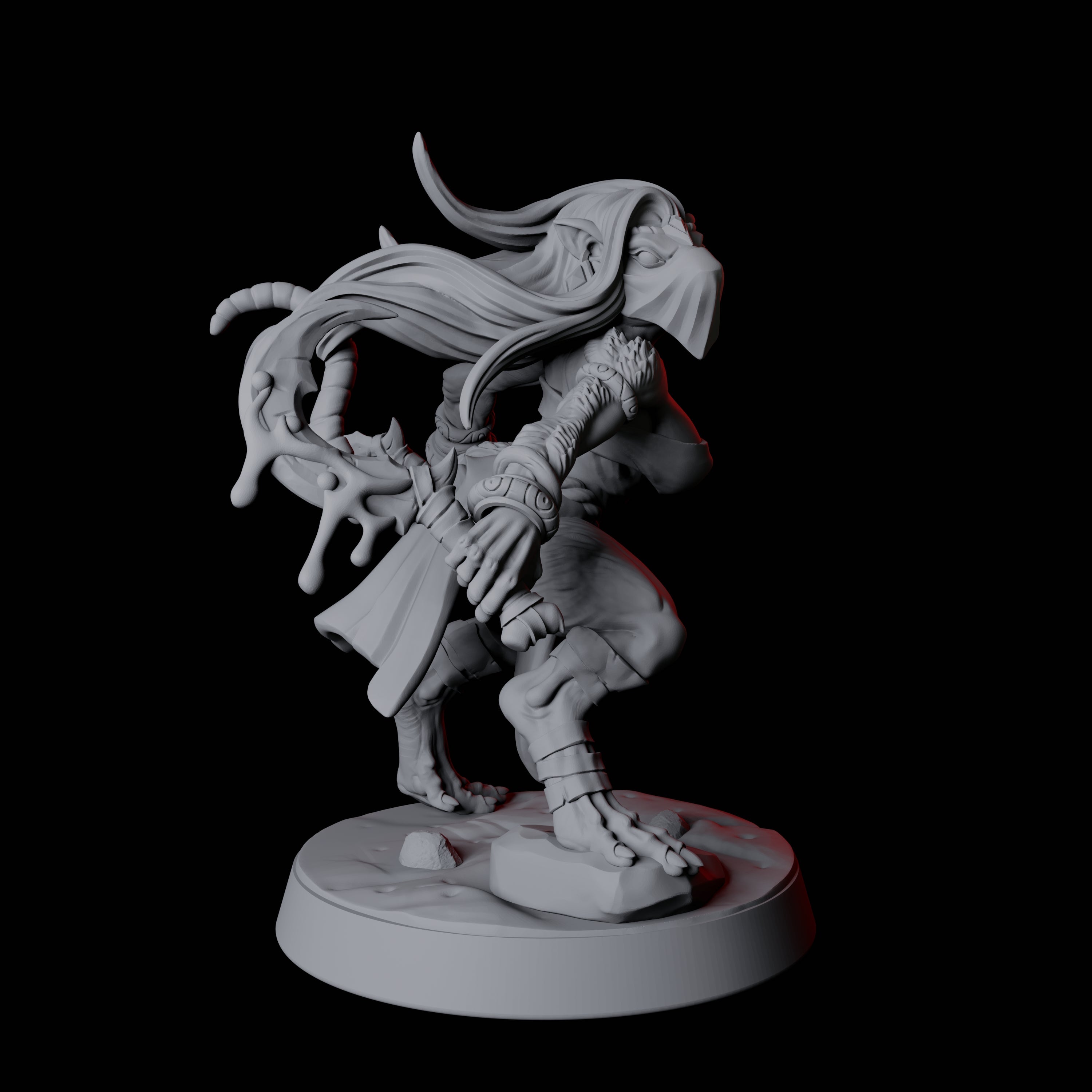 Ratfolk Pin-up Miniature for Dungeons and Dragons, Pathfinder or other TTRPGs