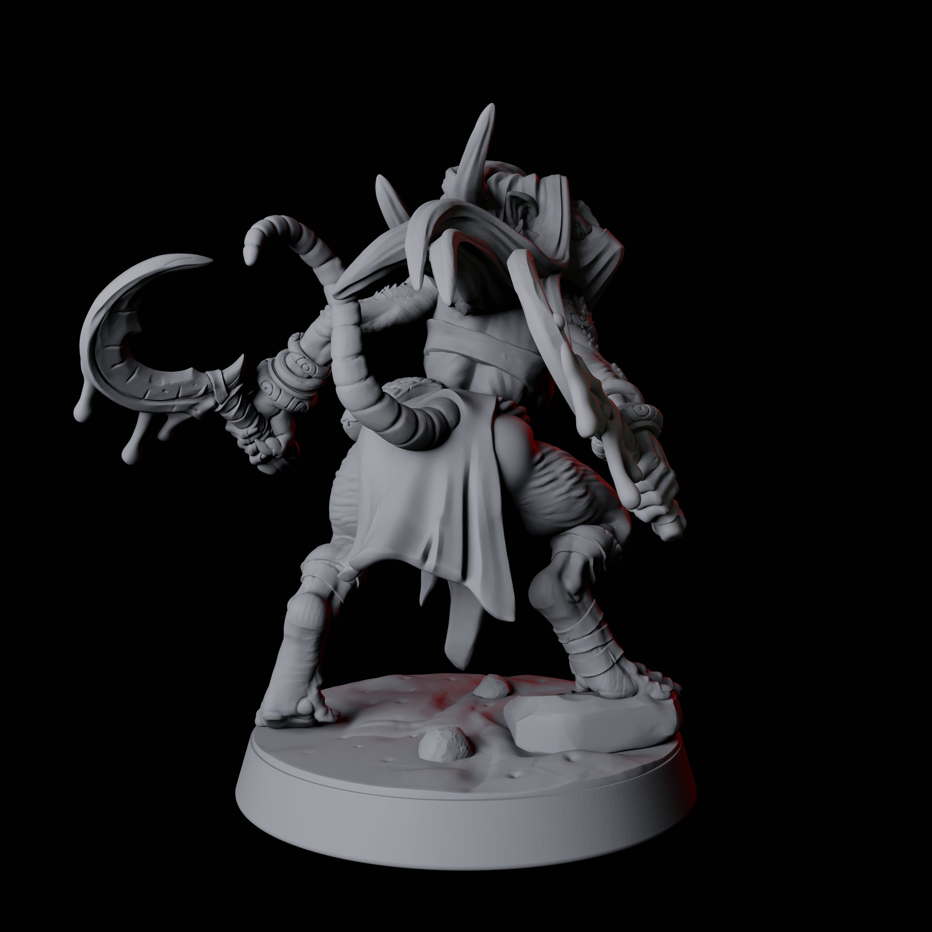 Ratfolk Pin-up Miniature for Dungeons and Dragons, Pathfinder or other TTRPGs