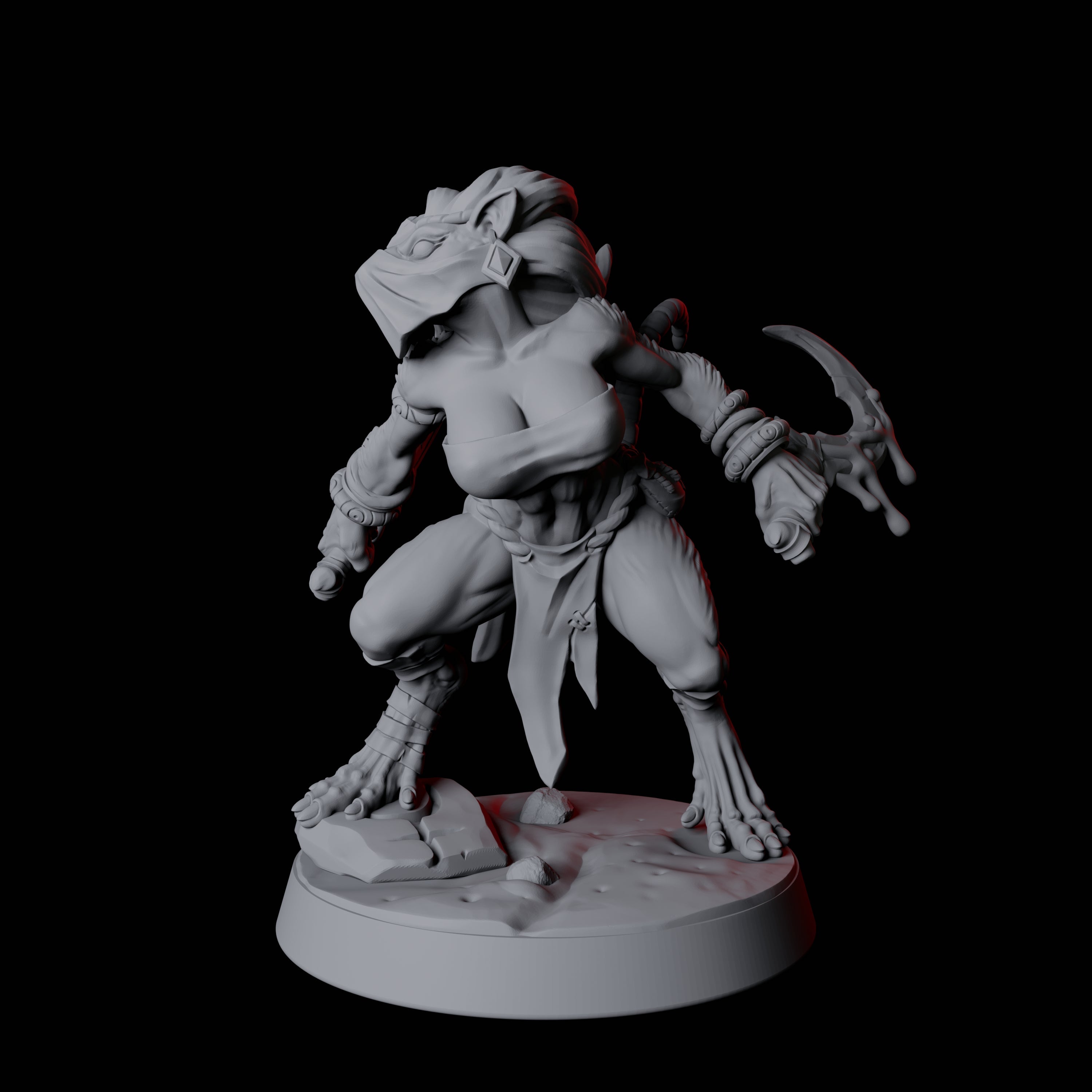 Ratfolk Pin-up Miniature for Dungeons and Dragons, Pathfinder or other TTRPGs