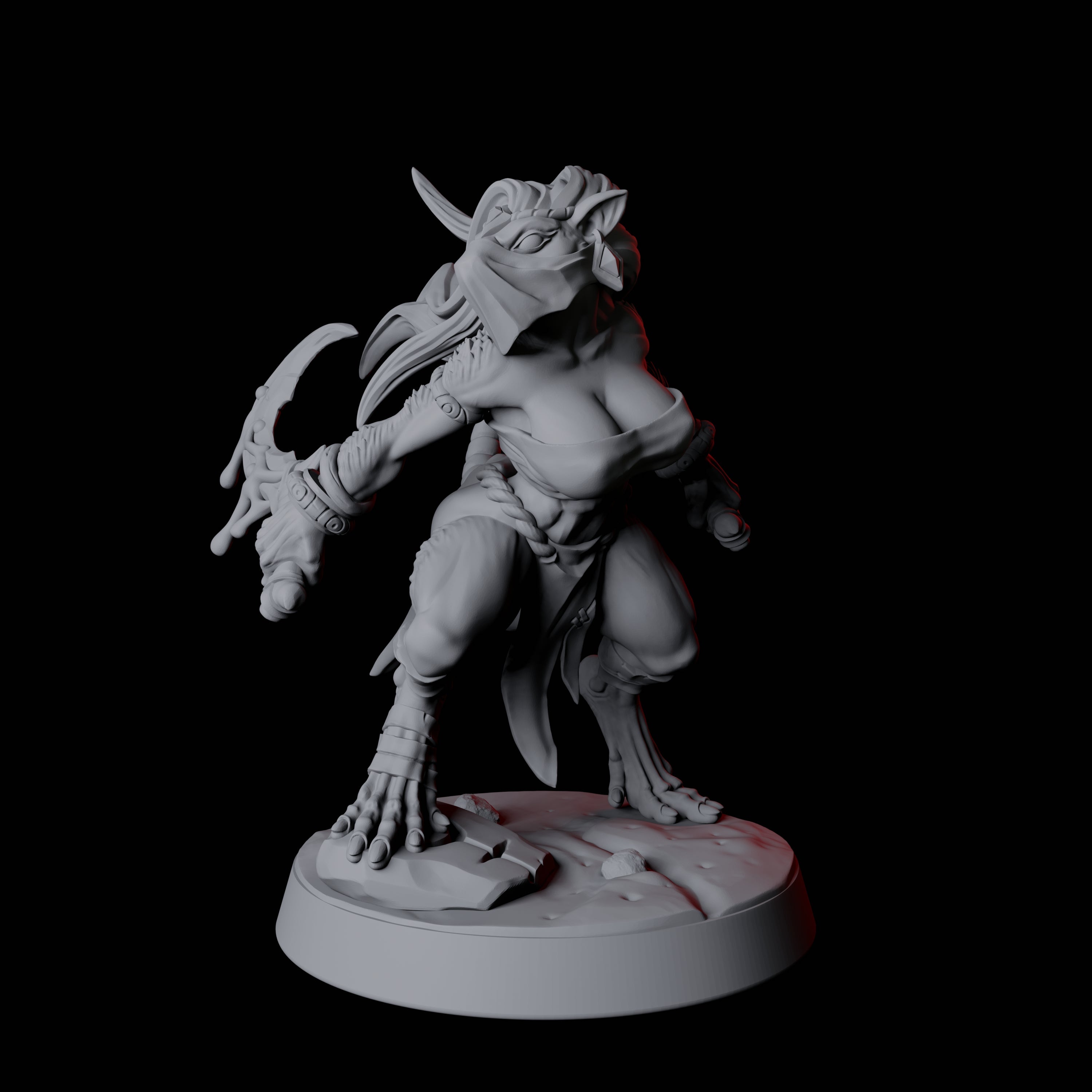 Ratfolk Pin-up Miniature for Dungeons and Dragons, Pathfinder or other TTRPGs