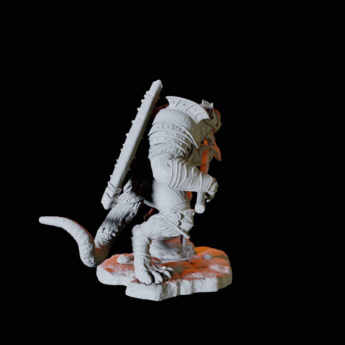 Ratfolk Soldier C Miniature for Dungeons and Dragons, Pathfinder or other TTRPGs
