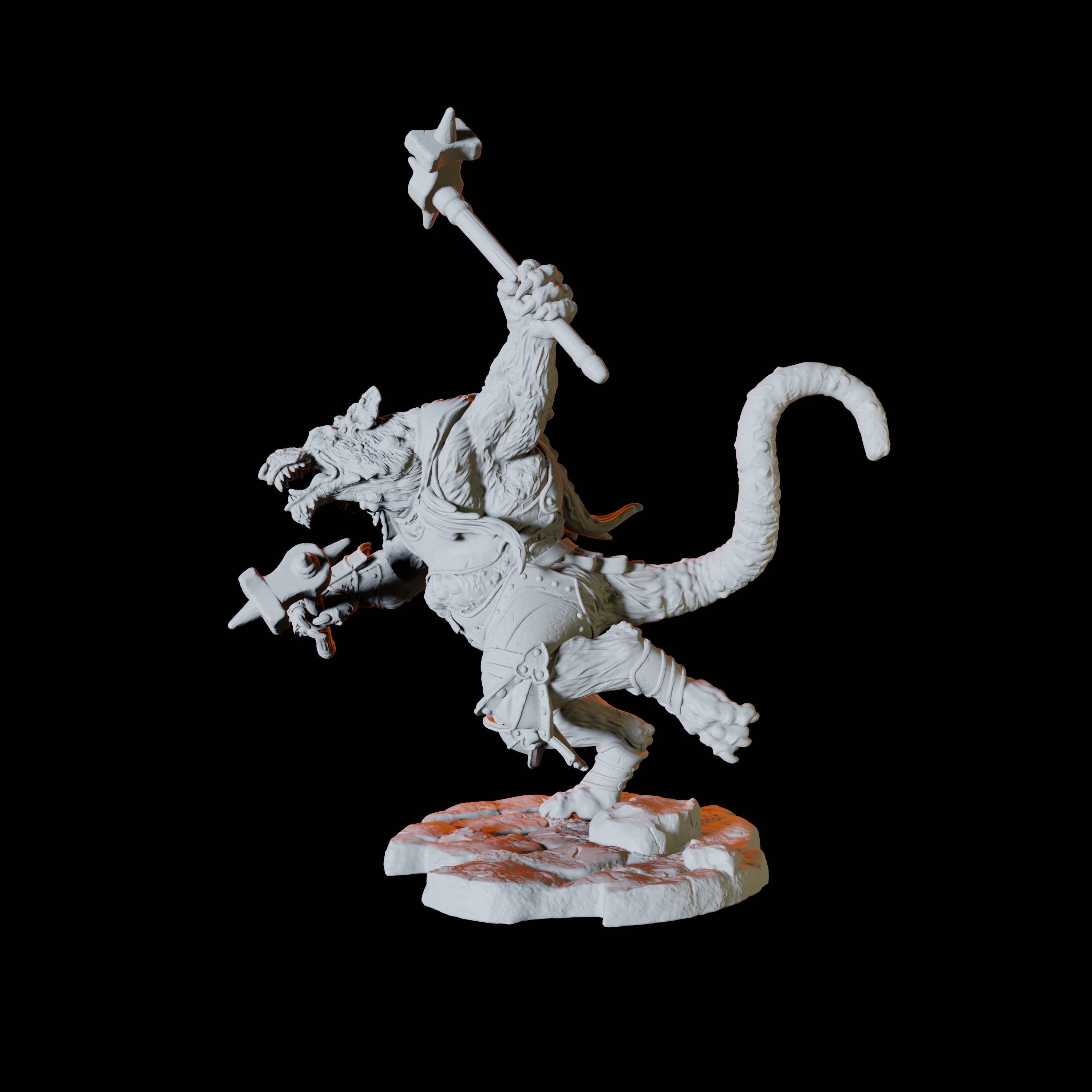 Ratfolk Soldier D Miniature for Dungeons and Dragons, Pathfinder or other TTRPGs